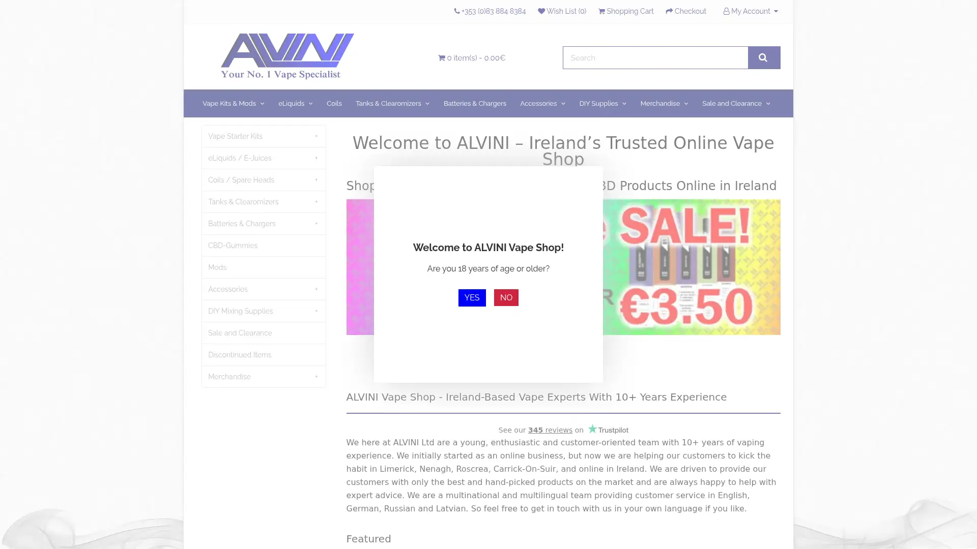 alvini.ie screenshot