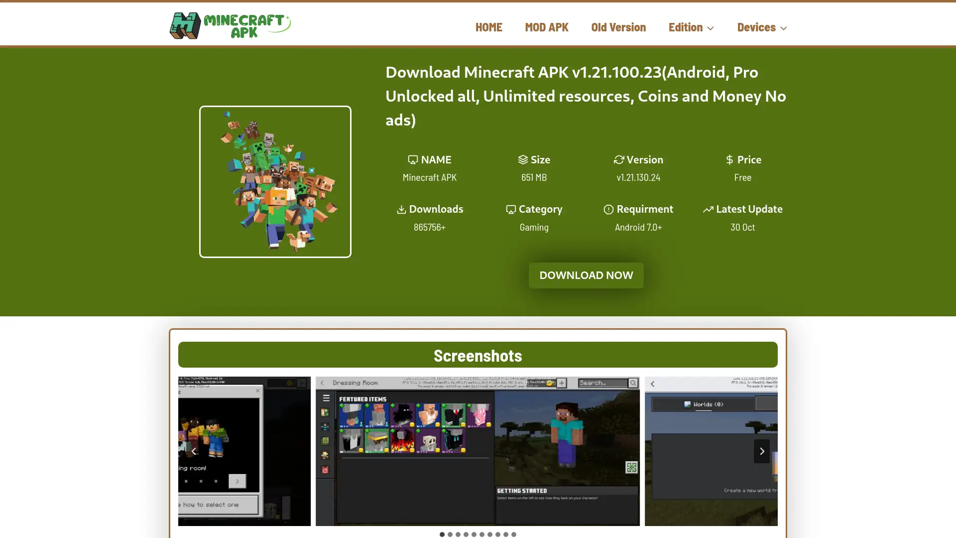 mynecraftapkpro.com screenshot