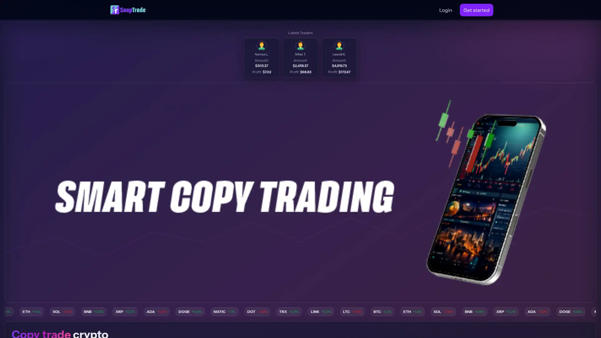 snaptrading.co screenshot