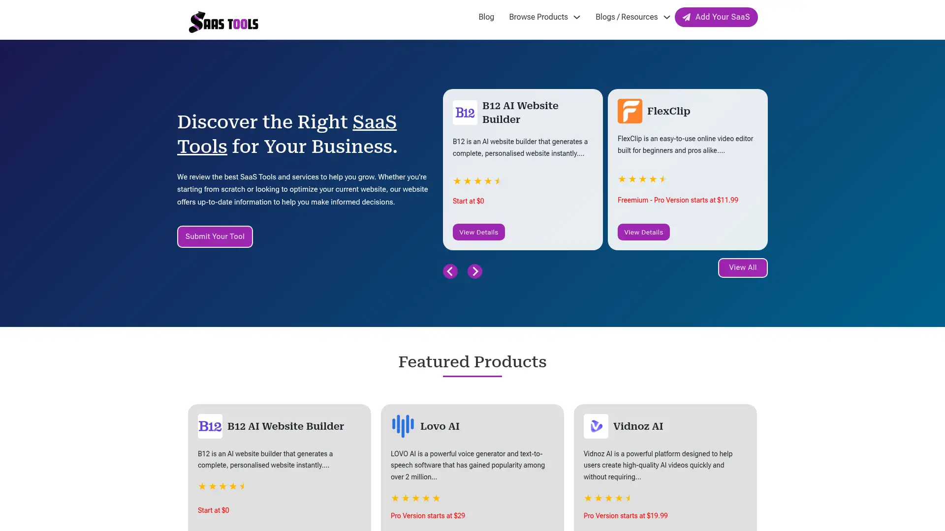 saastools.blog screenshot