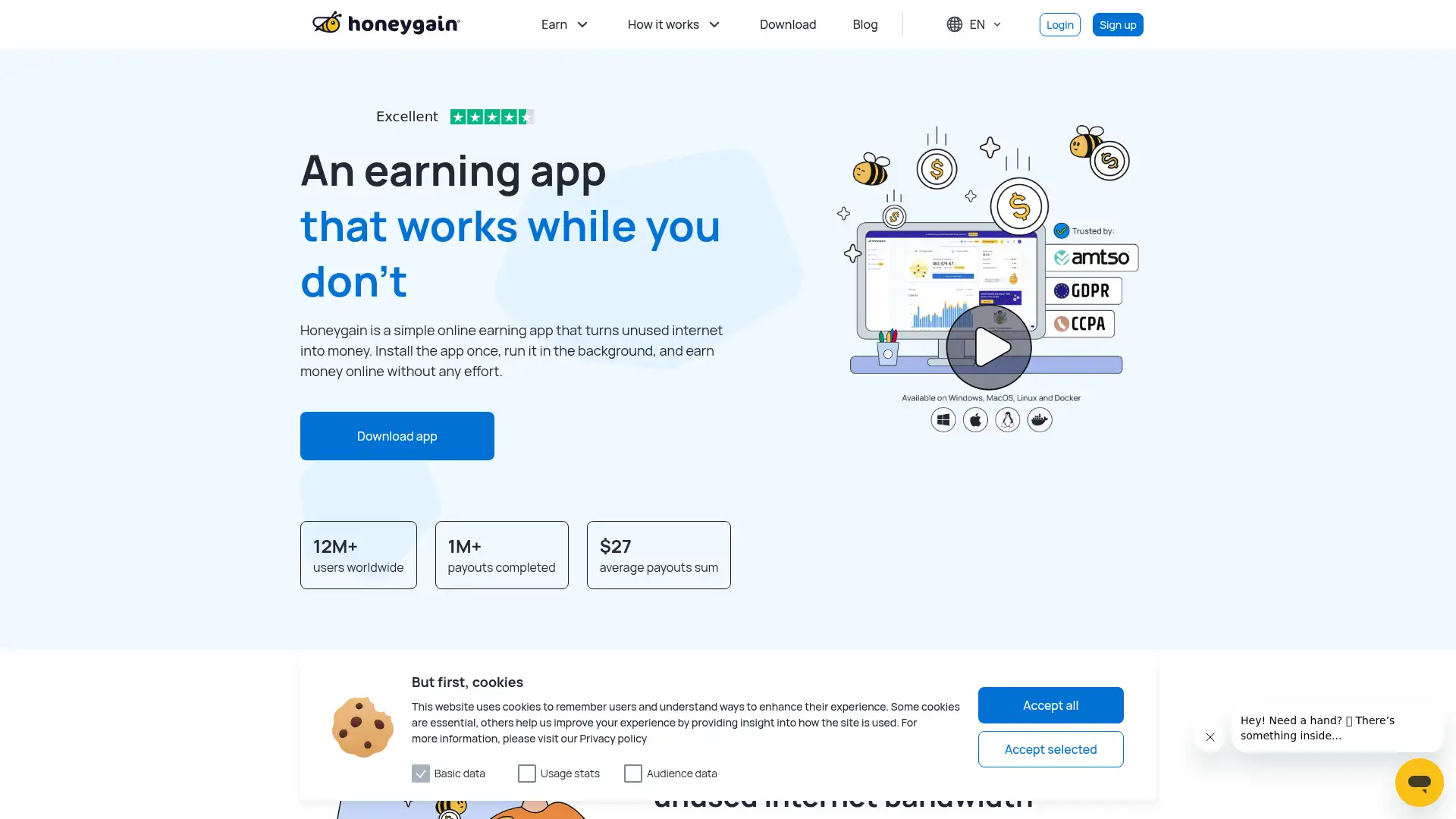 honeygain.com screenshot