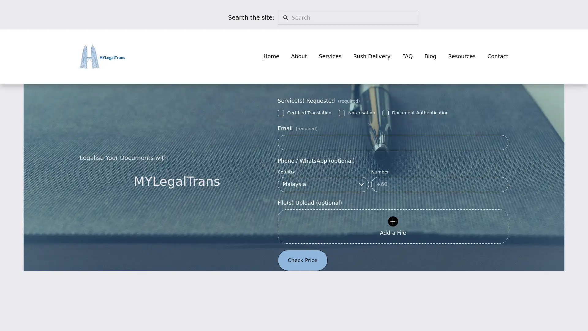 mylegaltrans.com screenshot