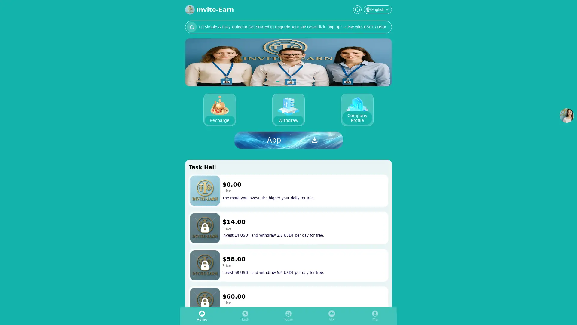 invite-earn.org screenshot
