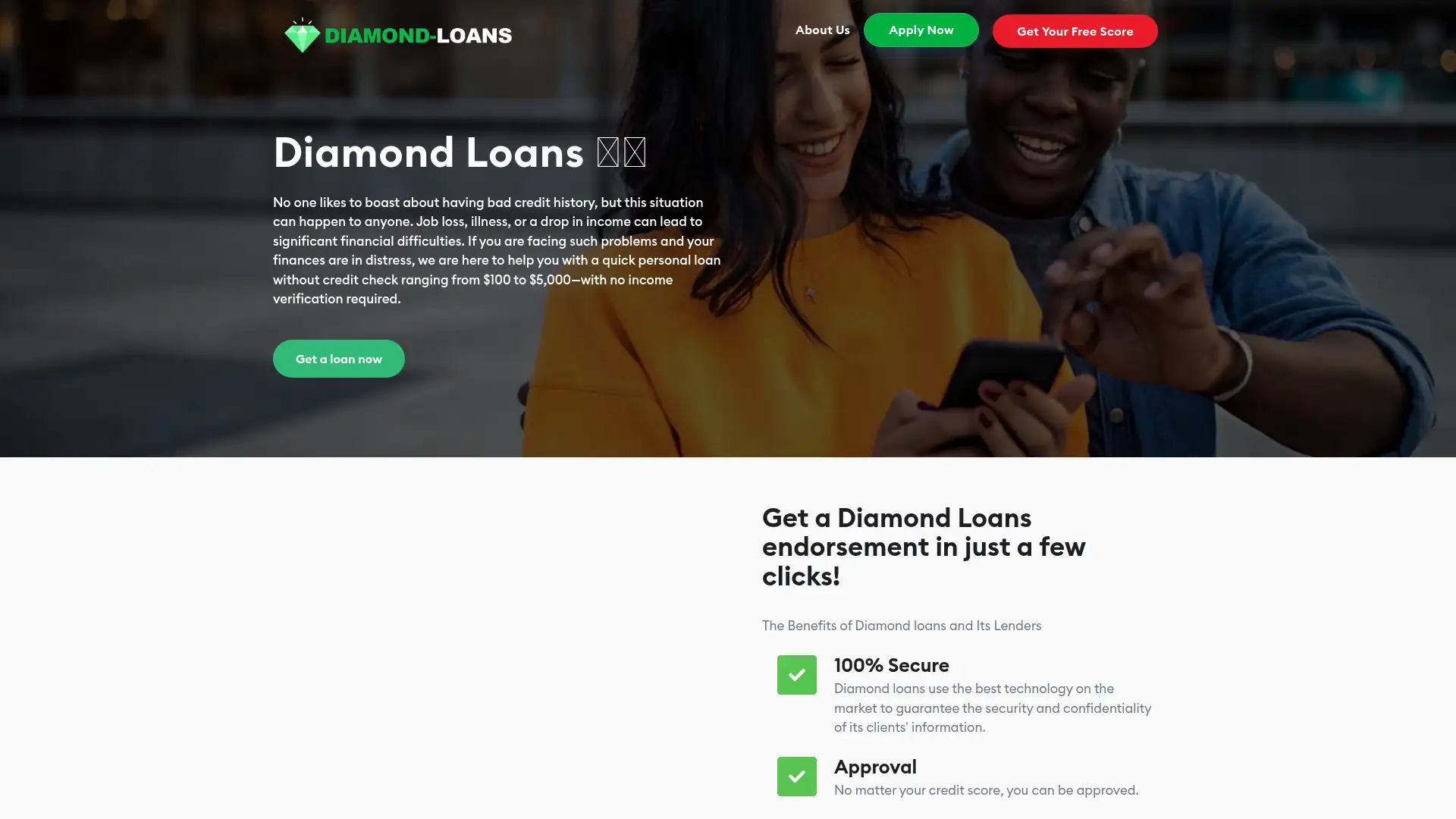 diamond-loans.ca screenshot