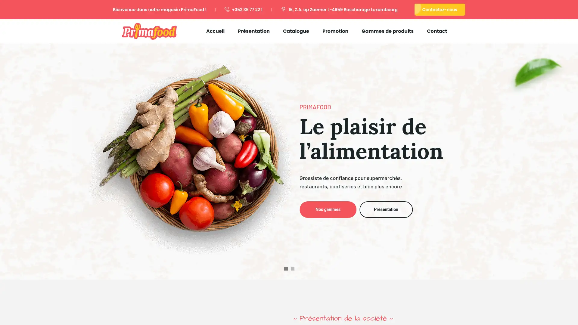 primafood.lu screenshot