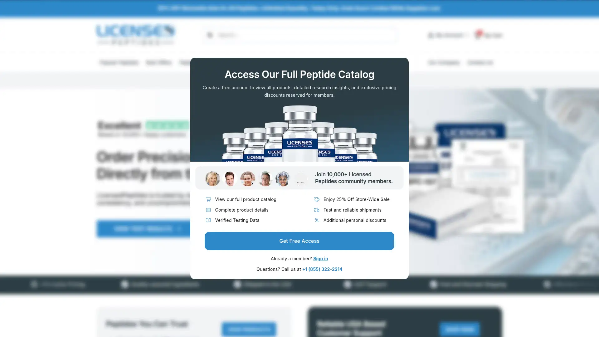 licensedpeptides.com screenshot