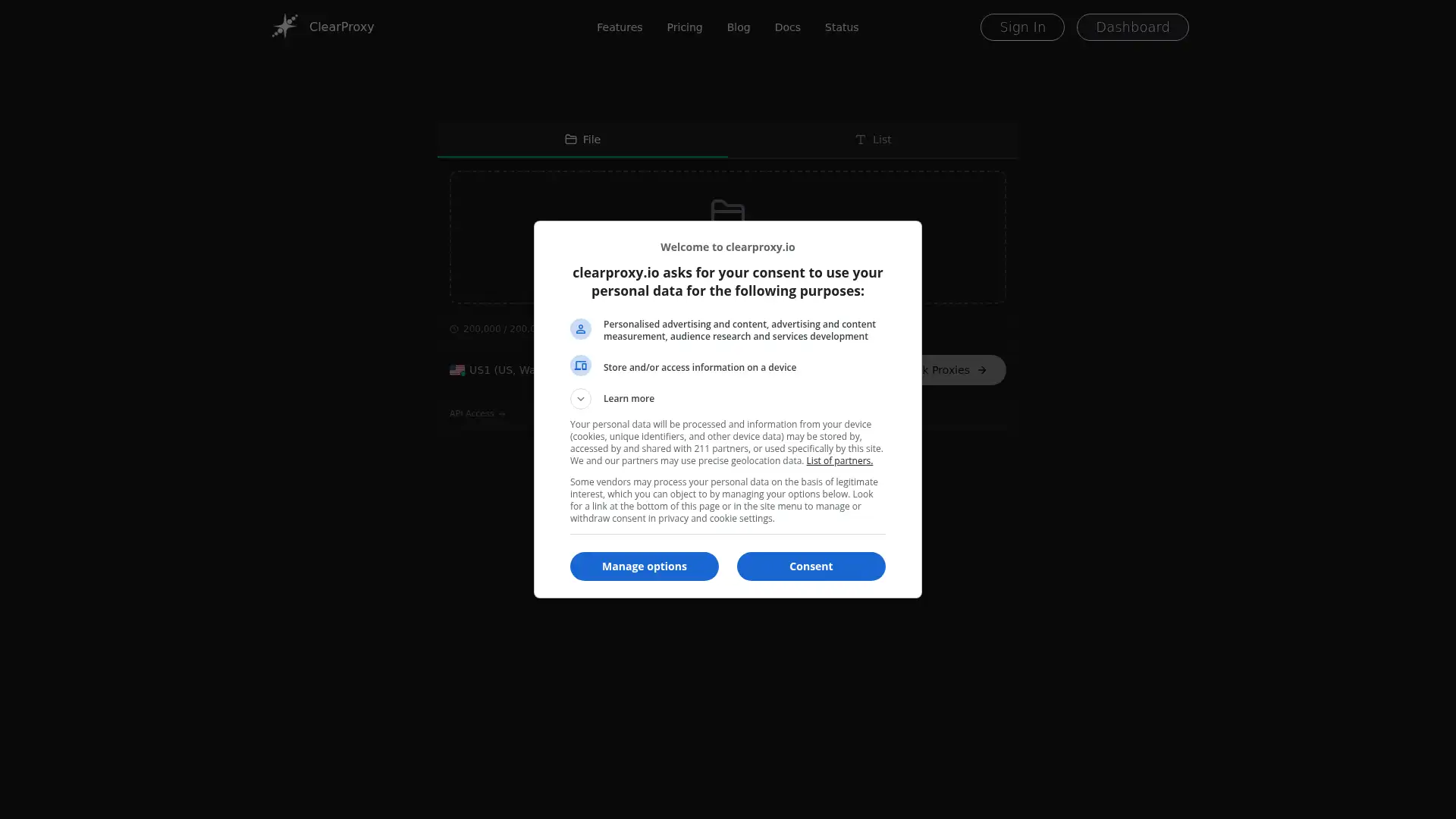 clearproxy.io screenshot