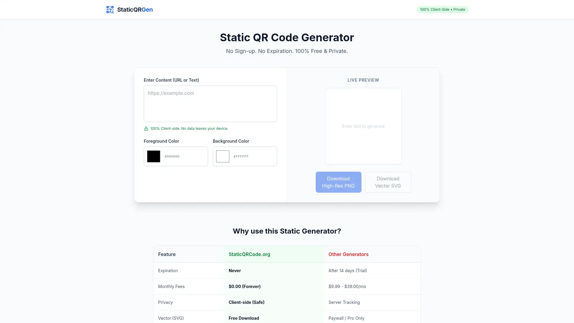 staticqrcode.org screenshot