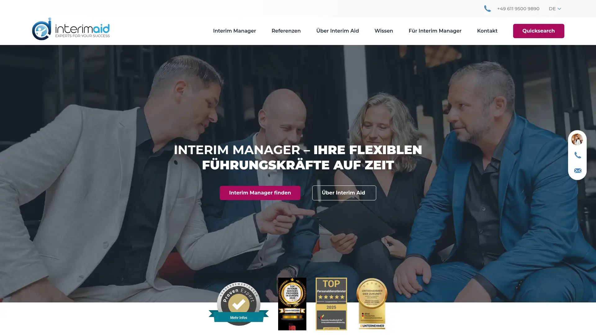 interim-aid.de screenshot