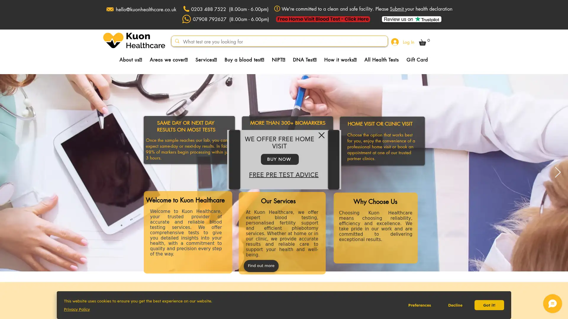 kuonhealthcare.co.uk screenshot