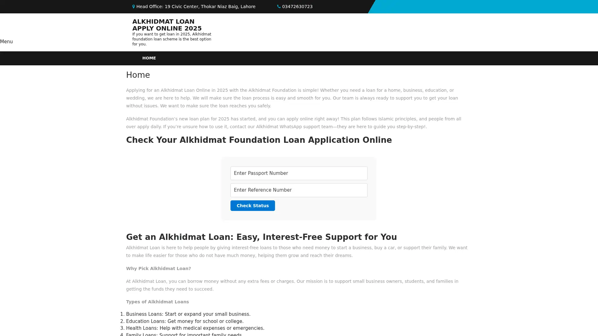 alkhidmatloan.com screenshot