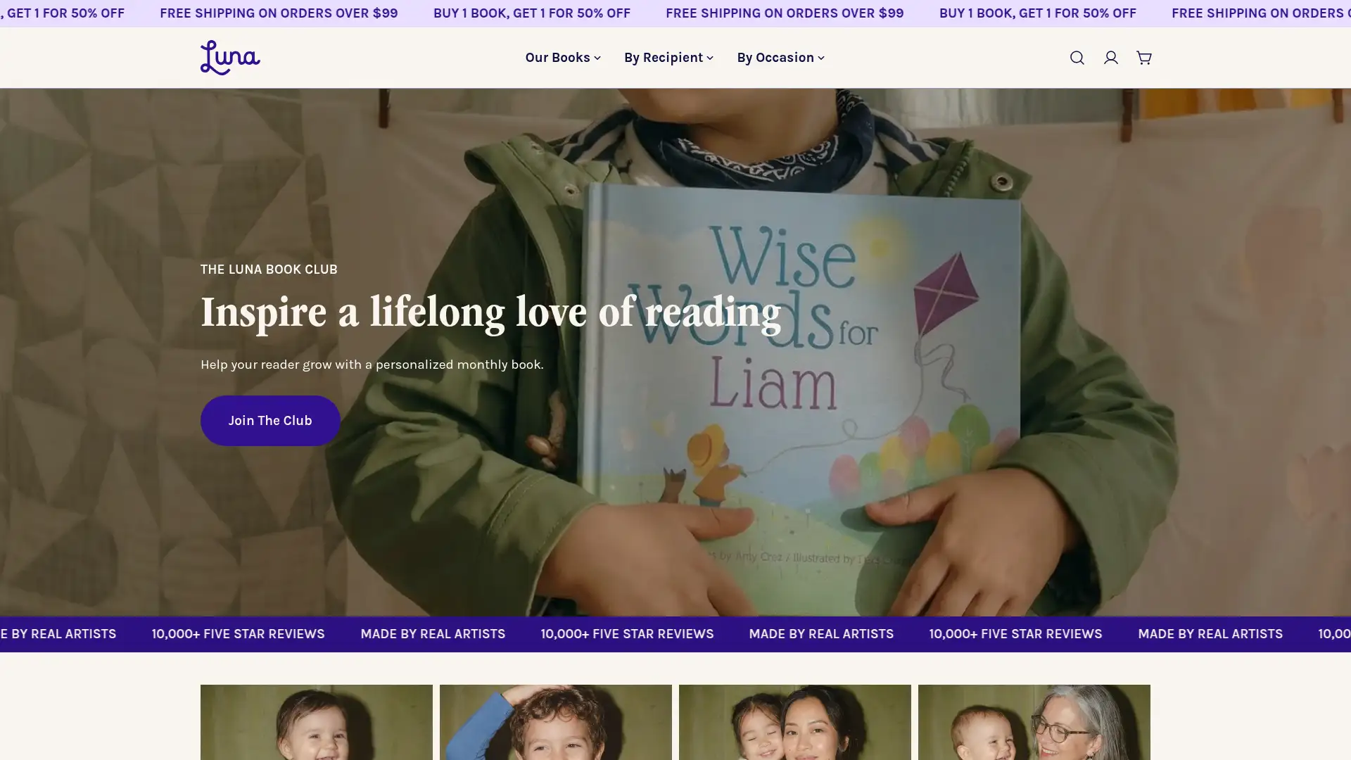 lunabooks.com screenshot