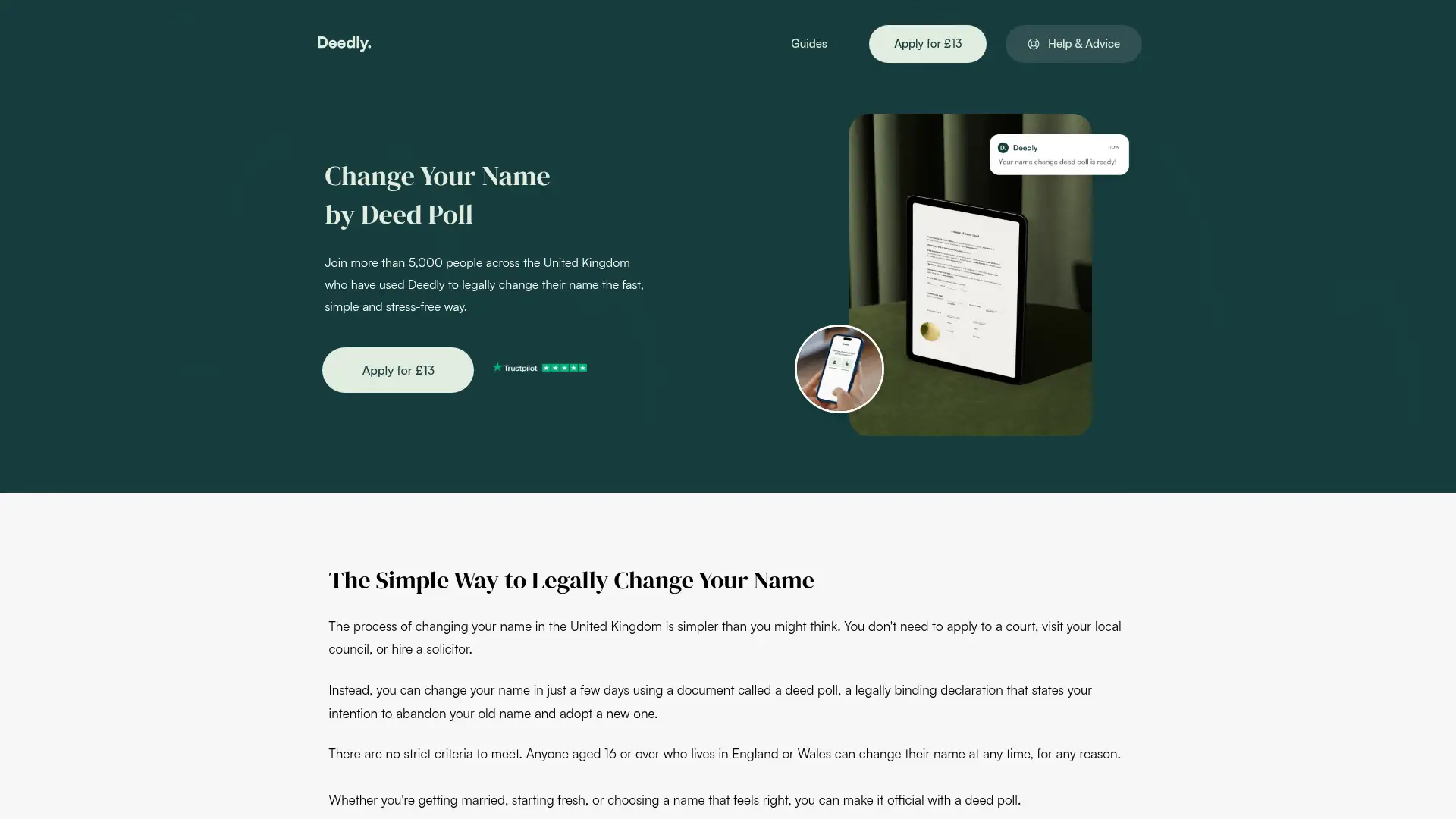 deedly.co.uk screenshot