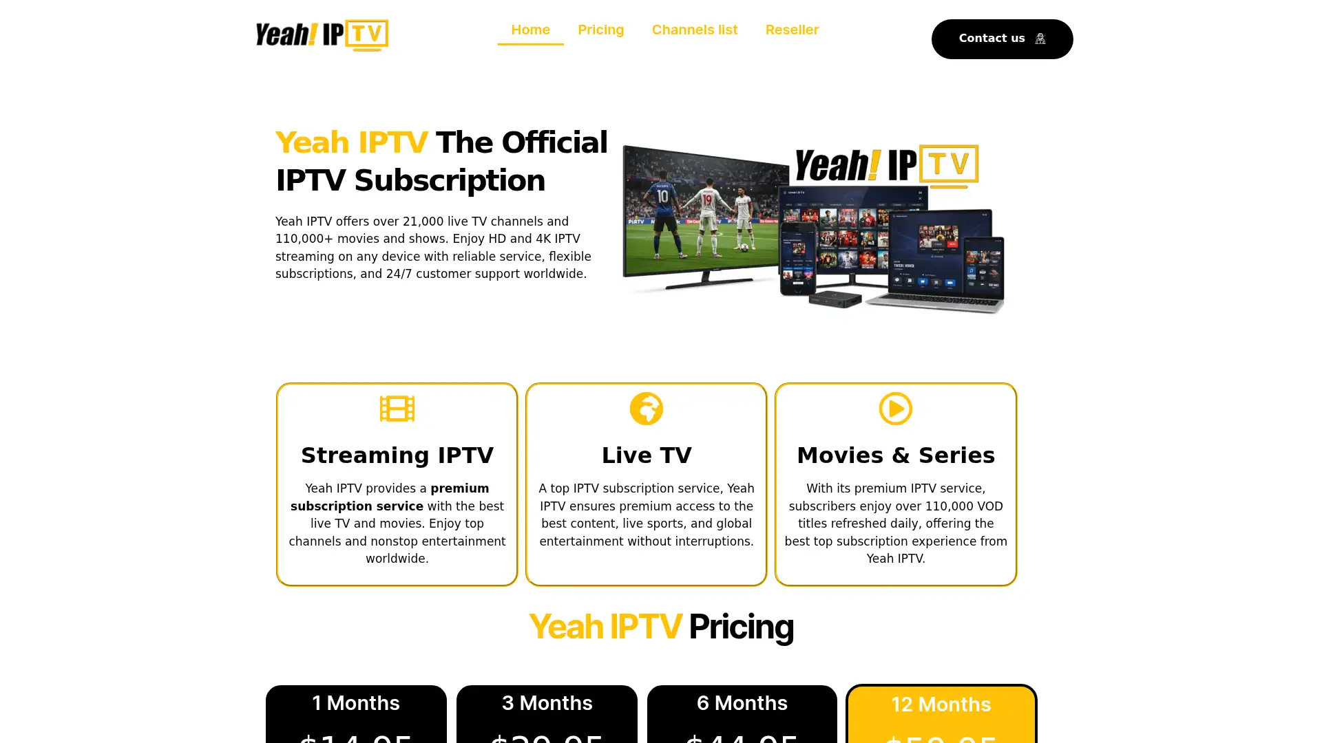 yeahiptvstore.com screenshot
