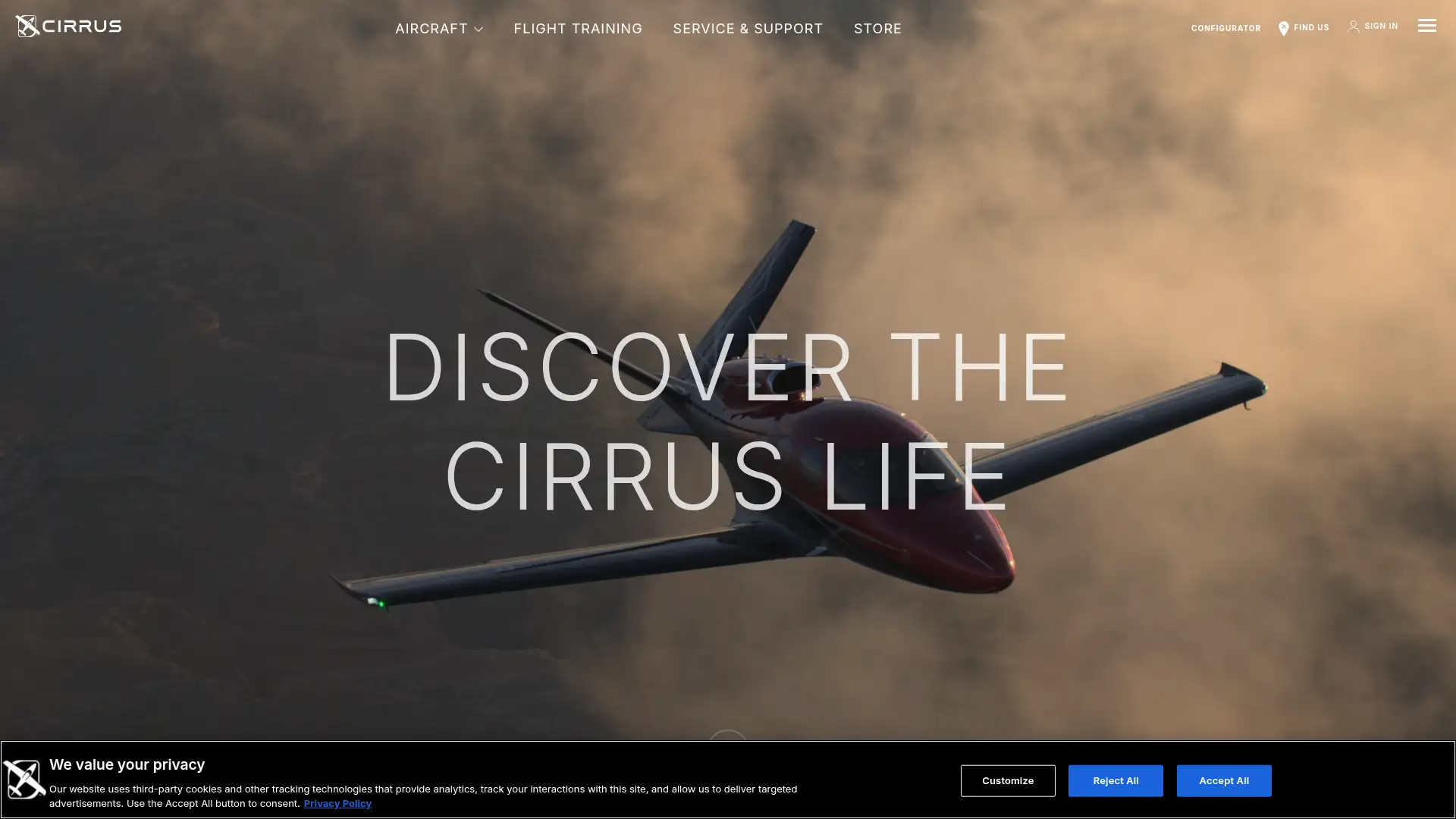 cirrusaircraft.com screenshot