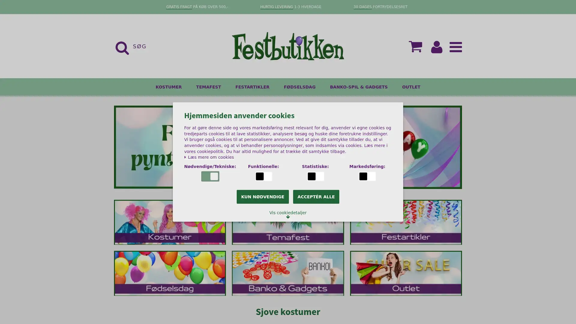 festbutikken.dk screenshot