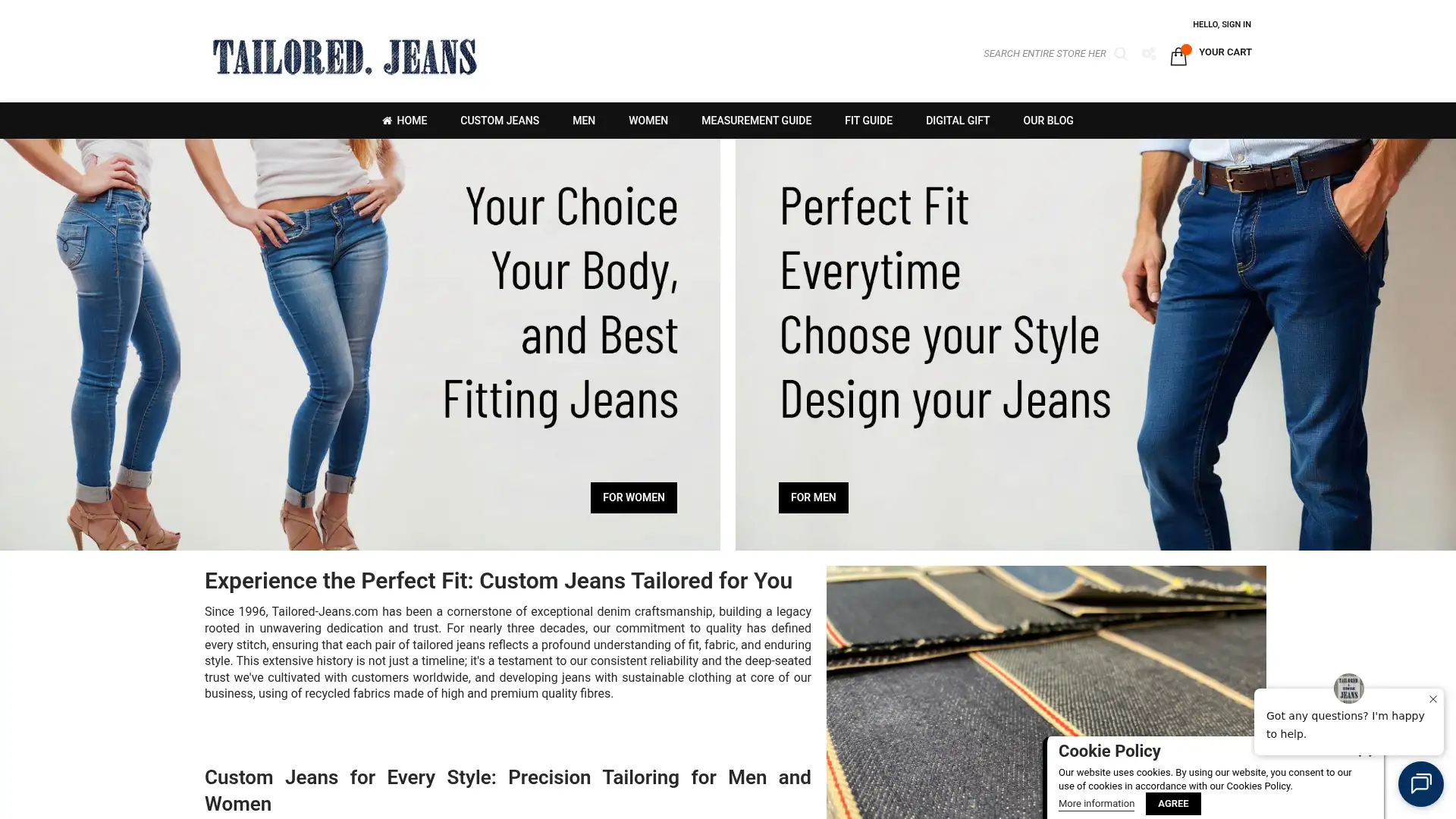 tailored-jeans.com screenshot