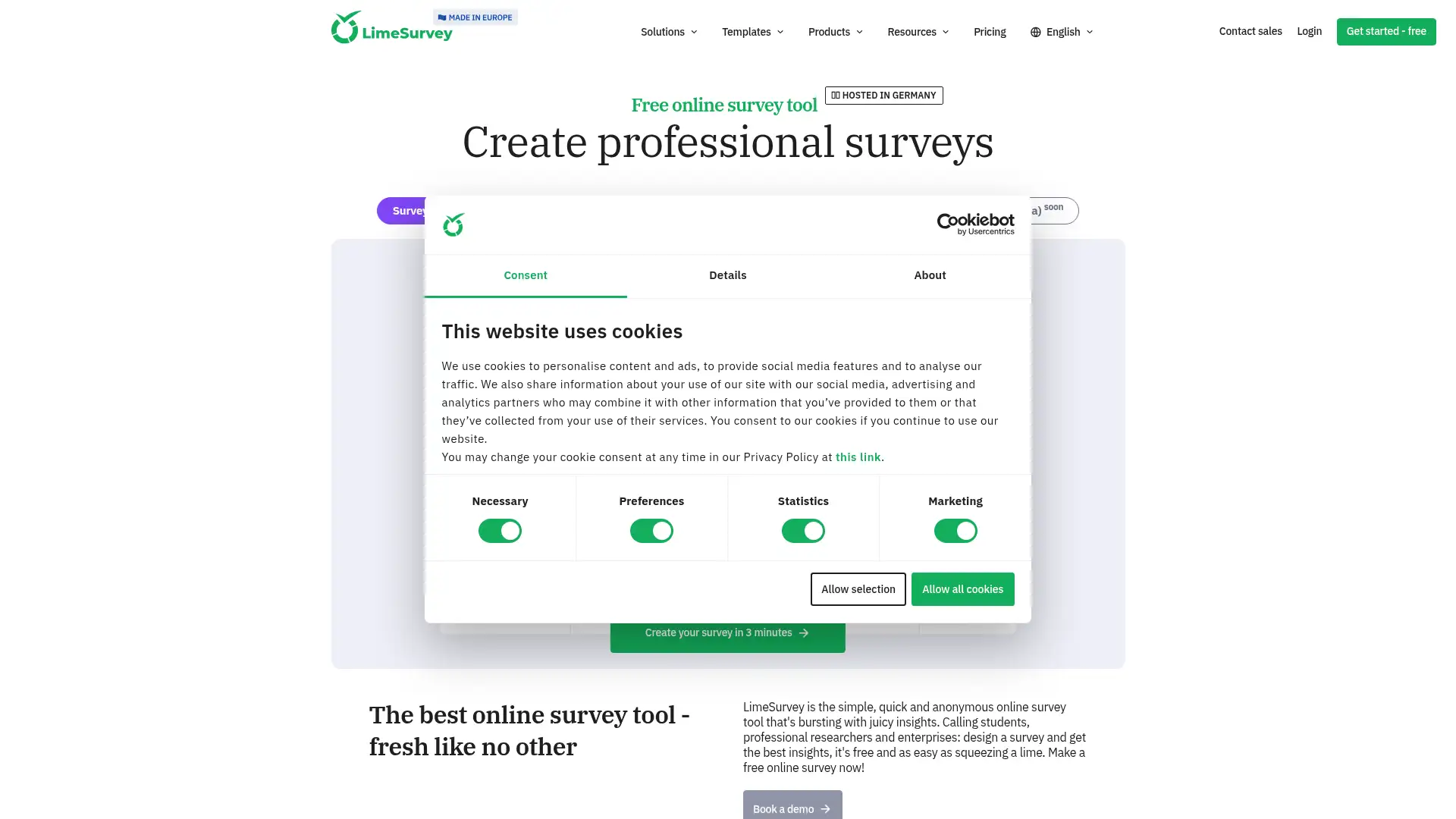 limesurvey.org screenshot