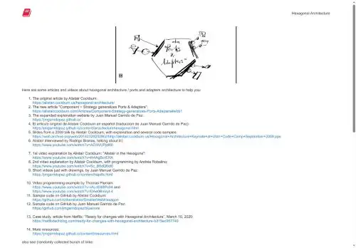hexagonalarchitecture.org screenshot
