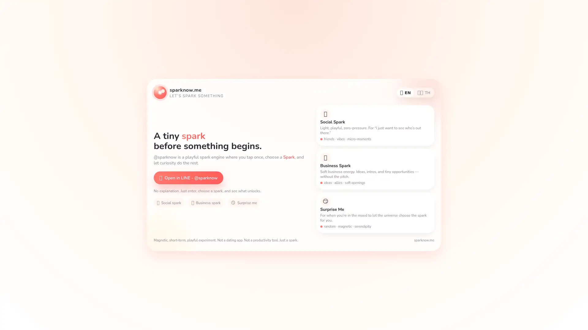 sparknow.me screenshot