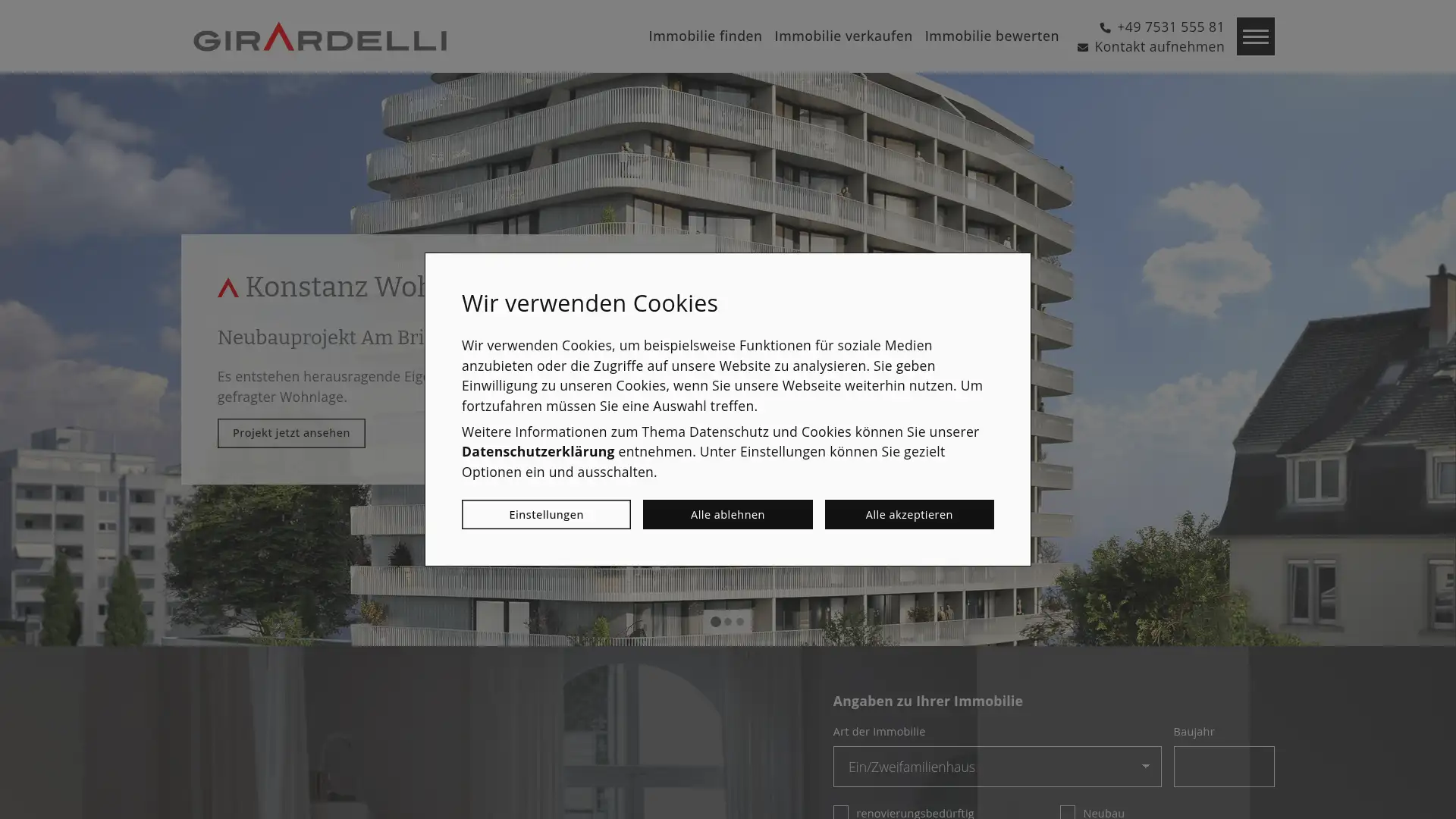 girardelli-immobilien.de screenshot