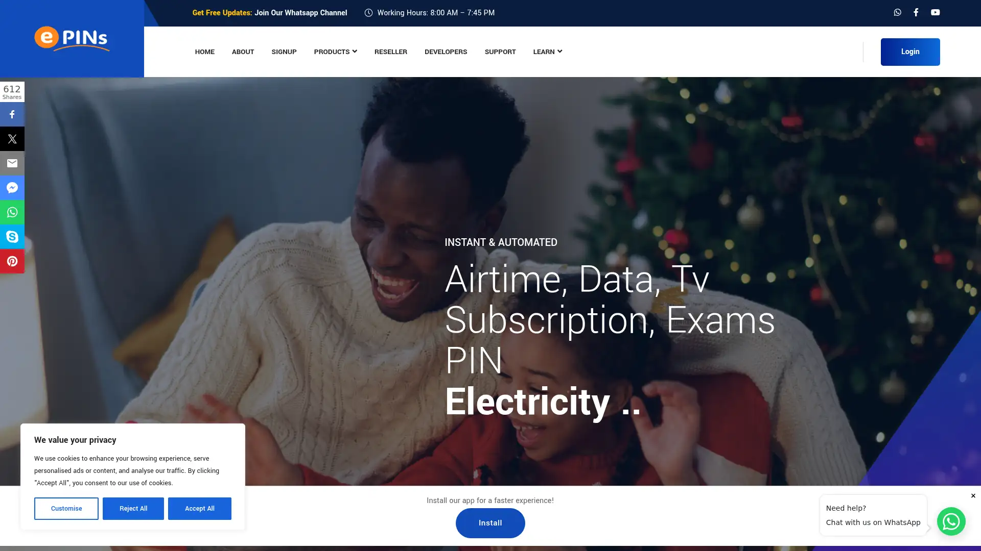 epins.com.ng screenshot