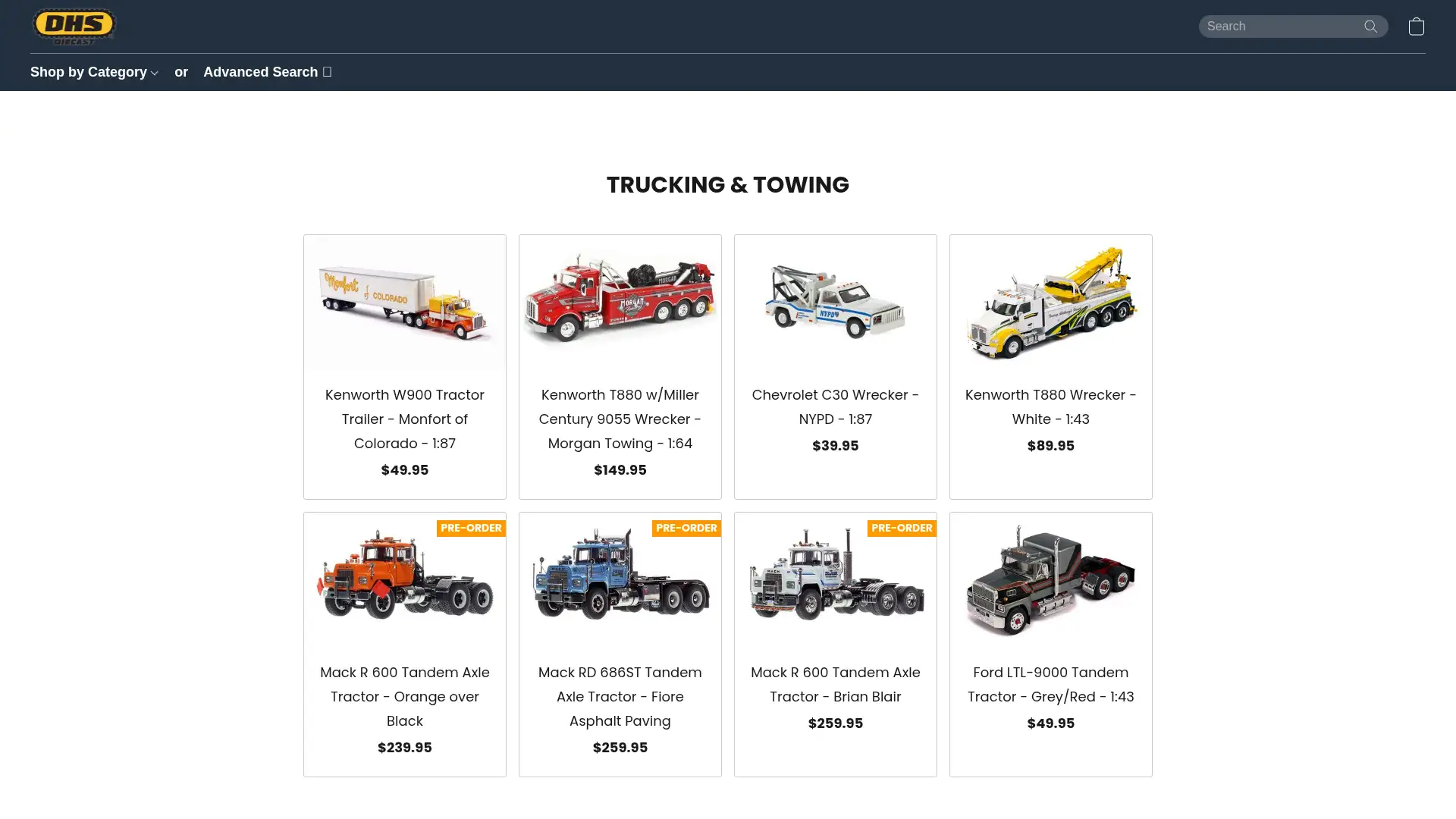 dhsdiecast.com screenshot