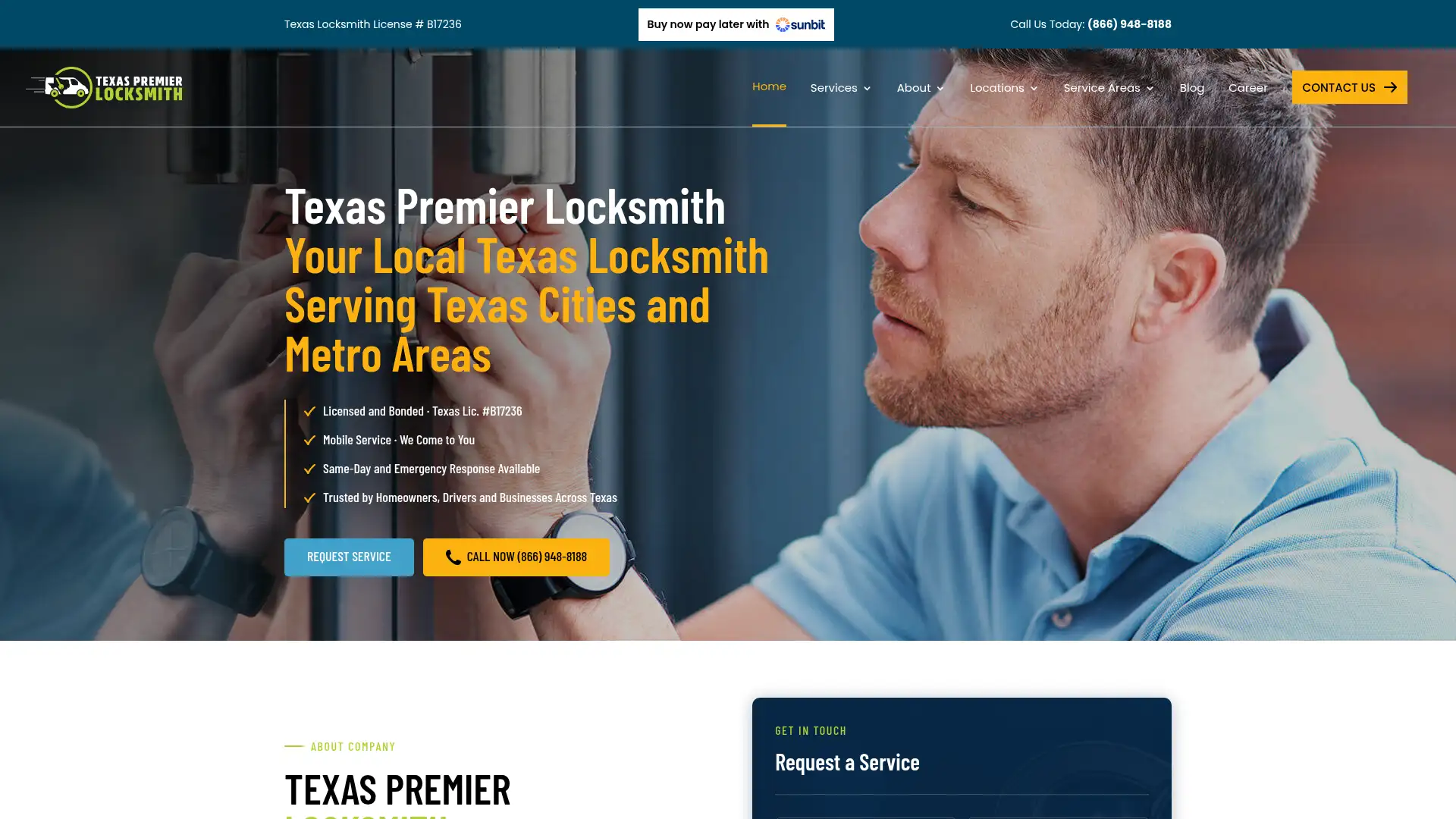 txpremierlocksmith.com screenshot
