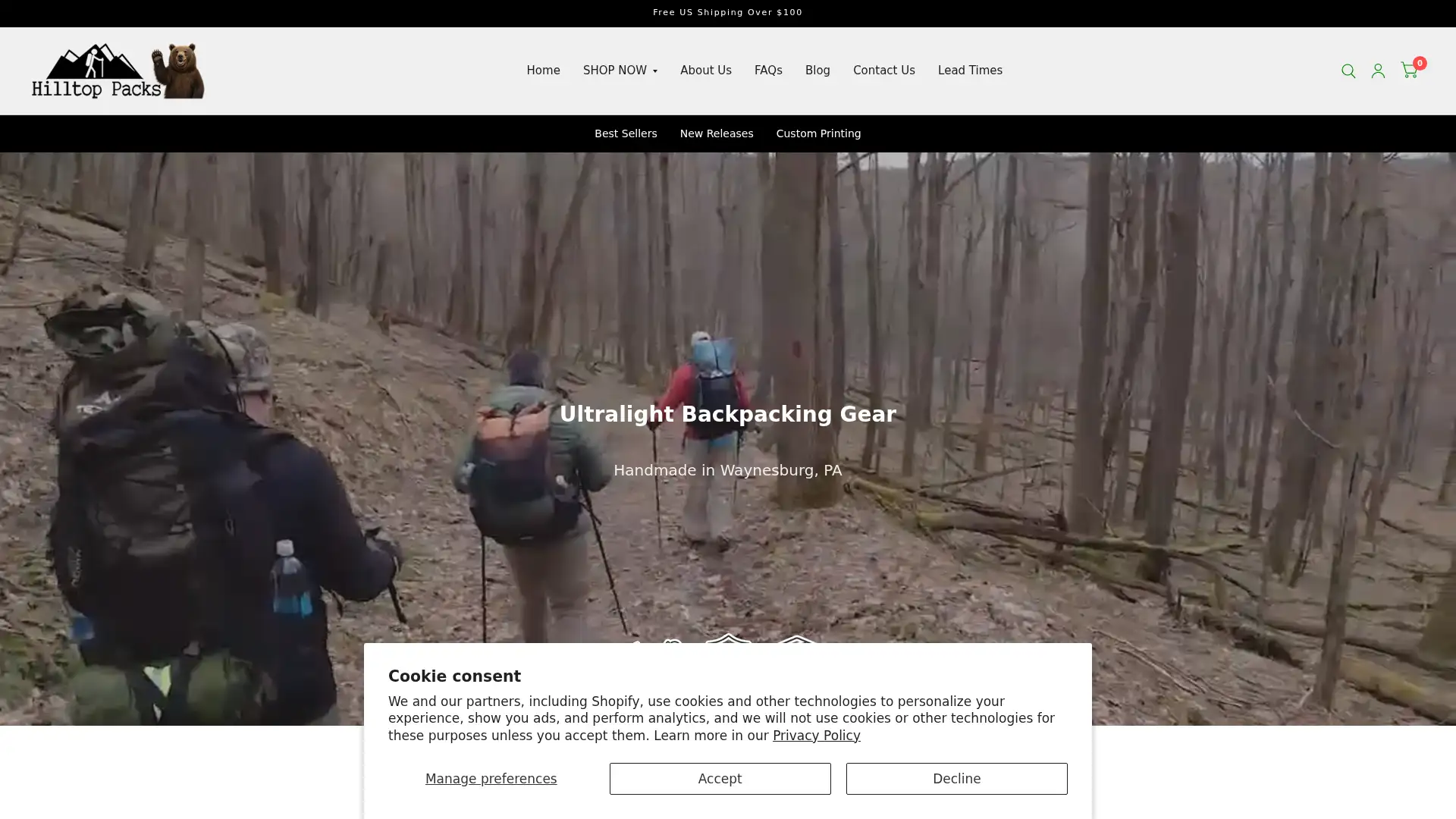 hilltoppacks.com screenshot