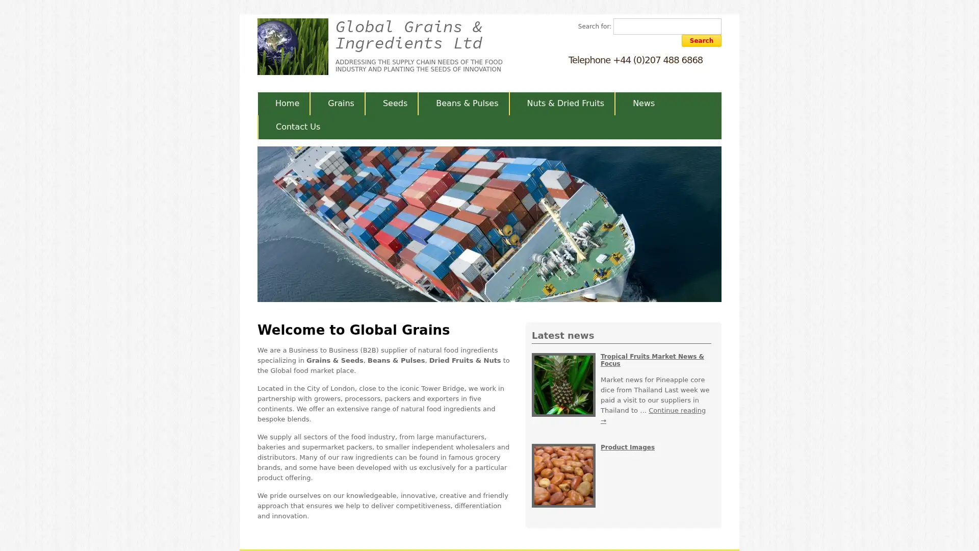 globalgrains.co.uk screenshot