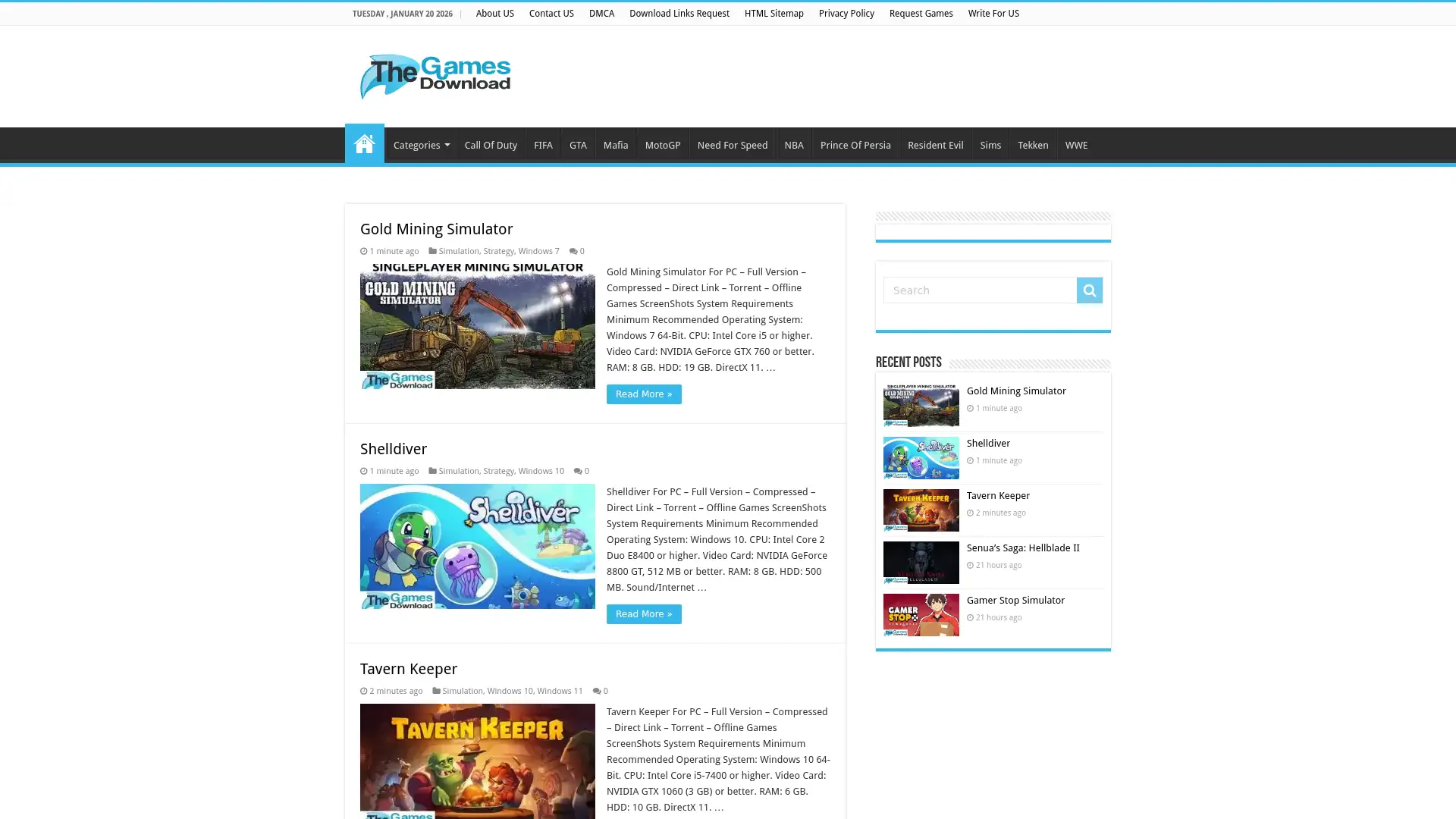 thegamesdownload.org screenshot