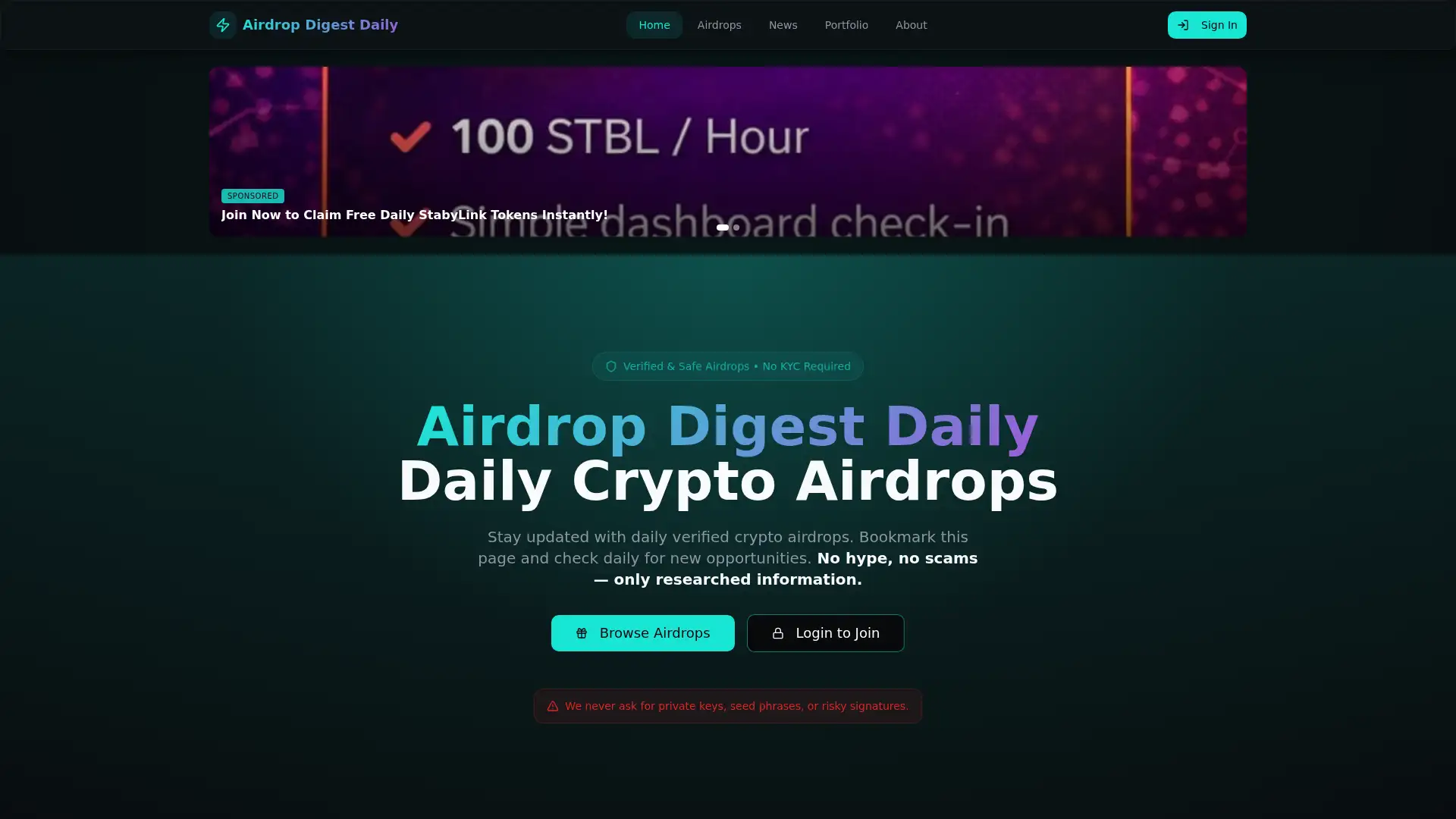 airdrop-digest-daily.lovable.app screenshot