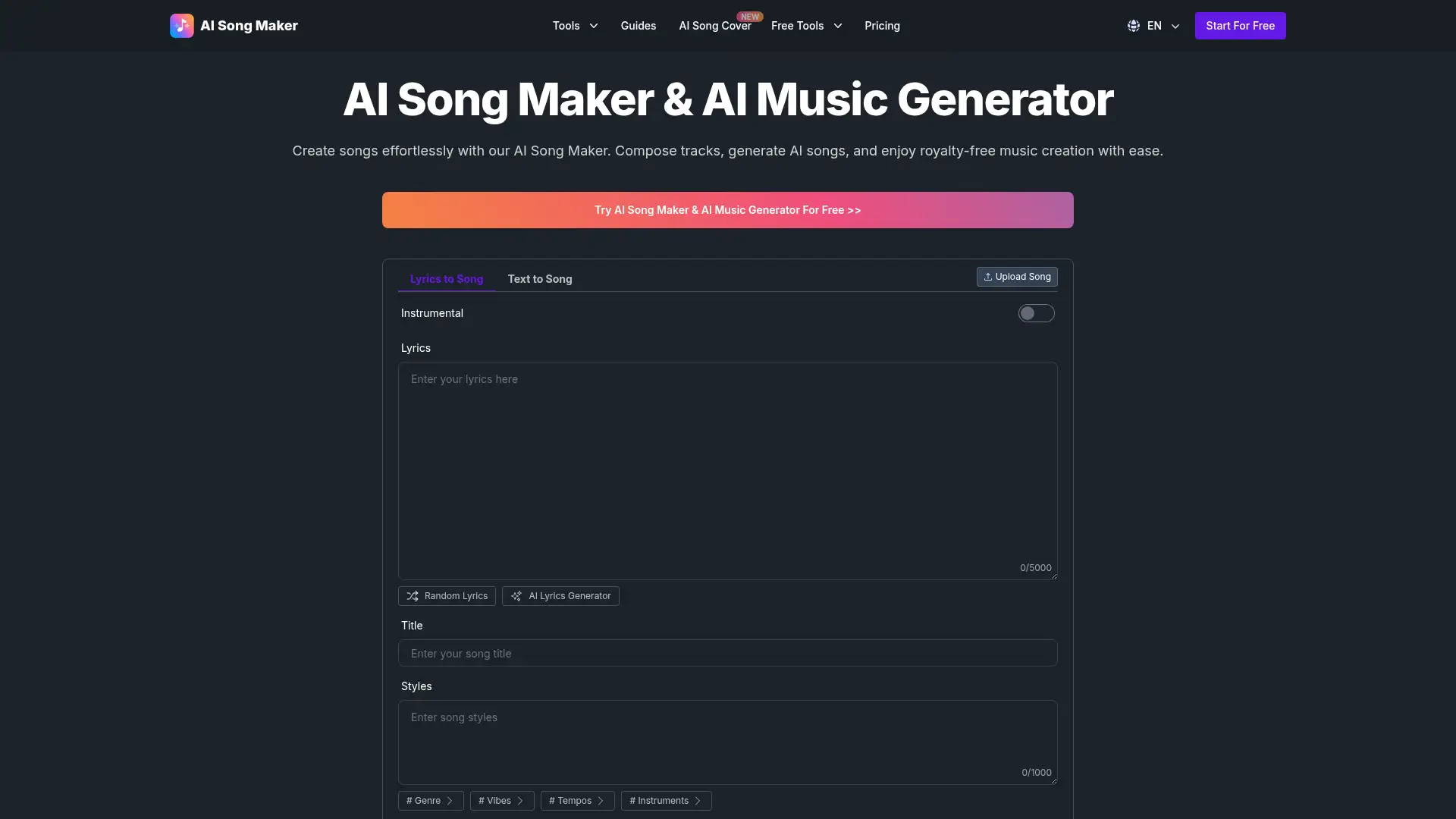 aisongmaker.io screenshot