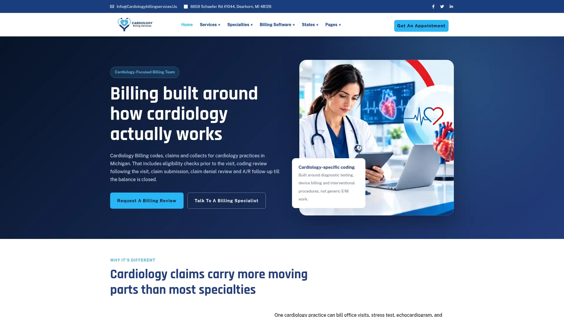 cardiologybillingservices.us screenshot