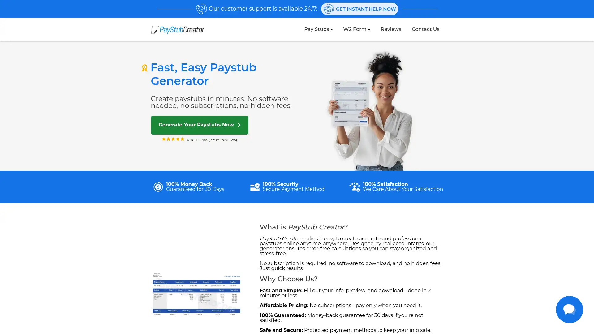 paystubcreator.net screenshot