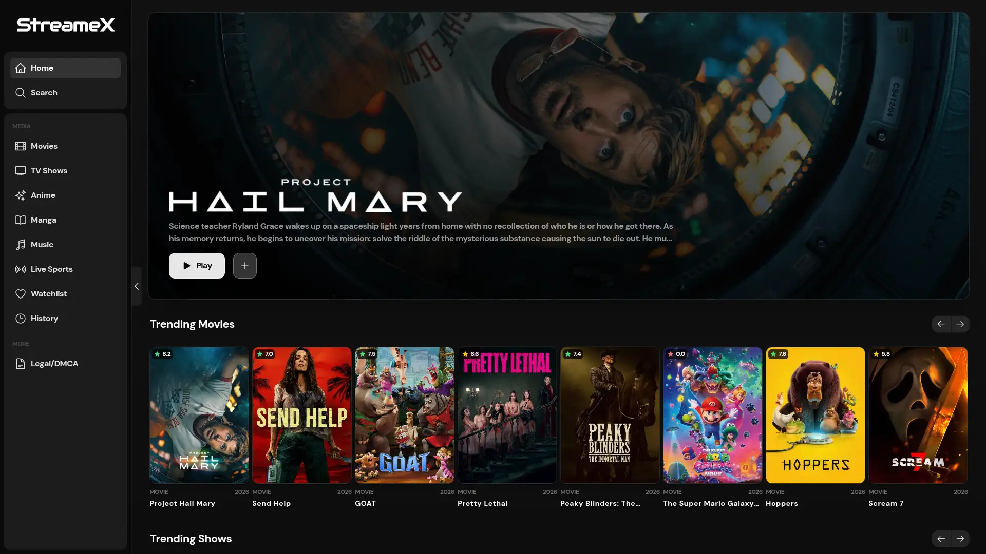 streamex.sh screenshot