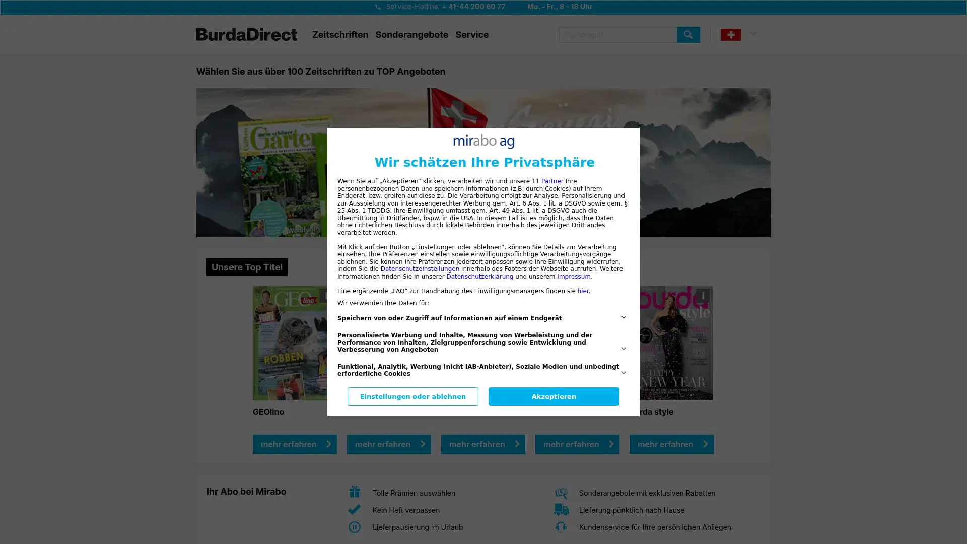 mirabo.ch screenshot