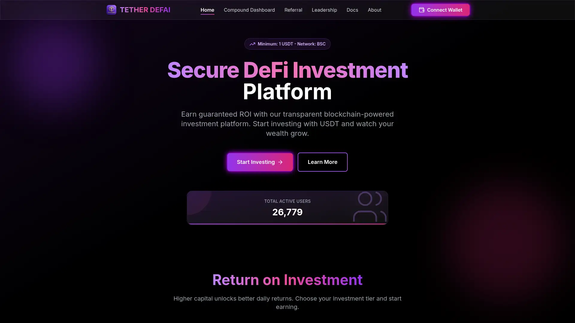 tetherdefai.io screenshot