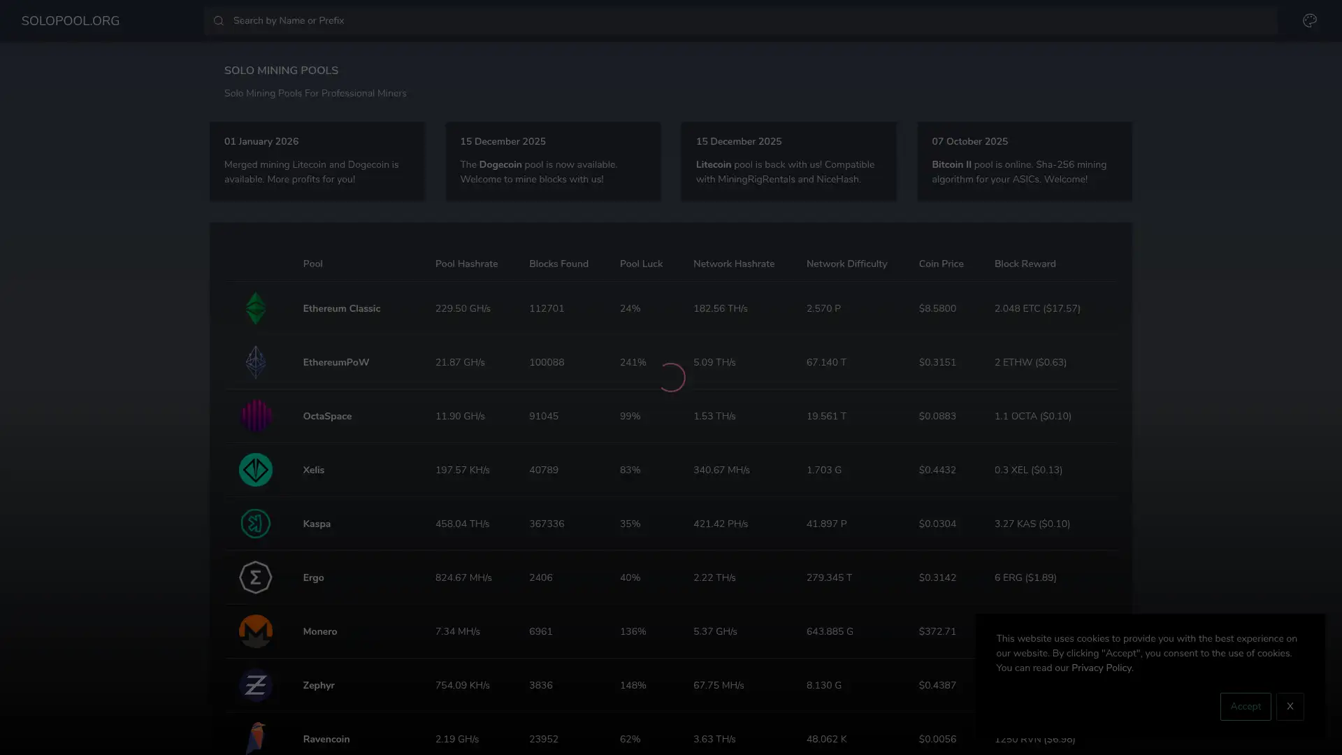 solopool.org screenshot