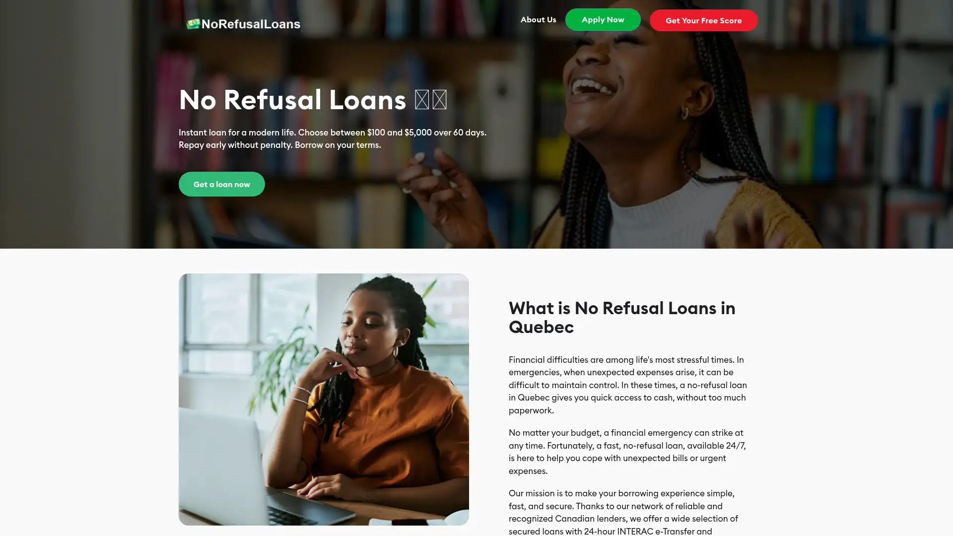 norefusalloans.ca screenshot