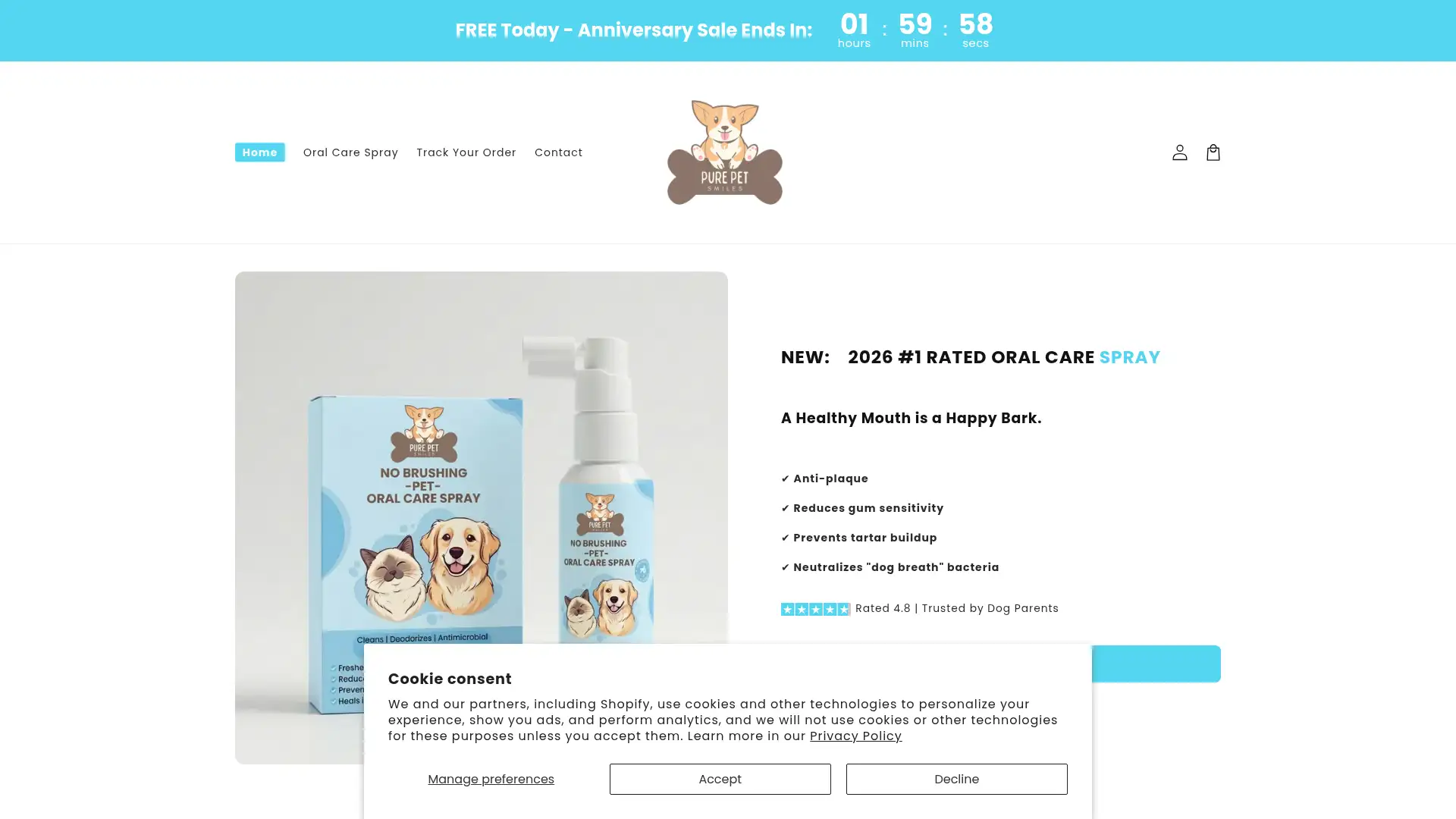 purepetsmiles.com screenshot