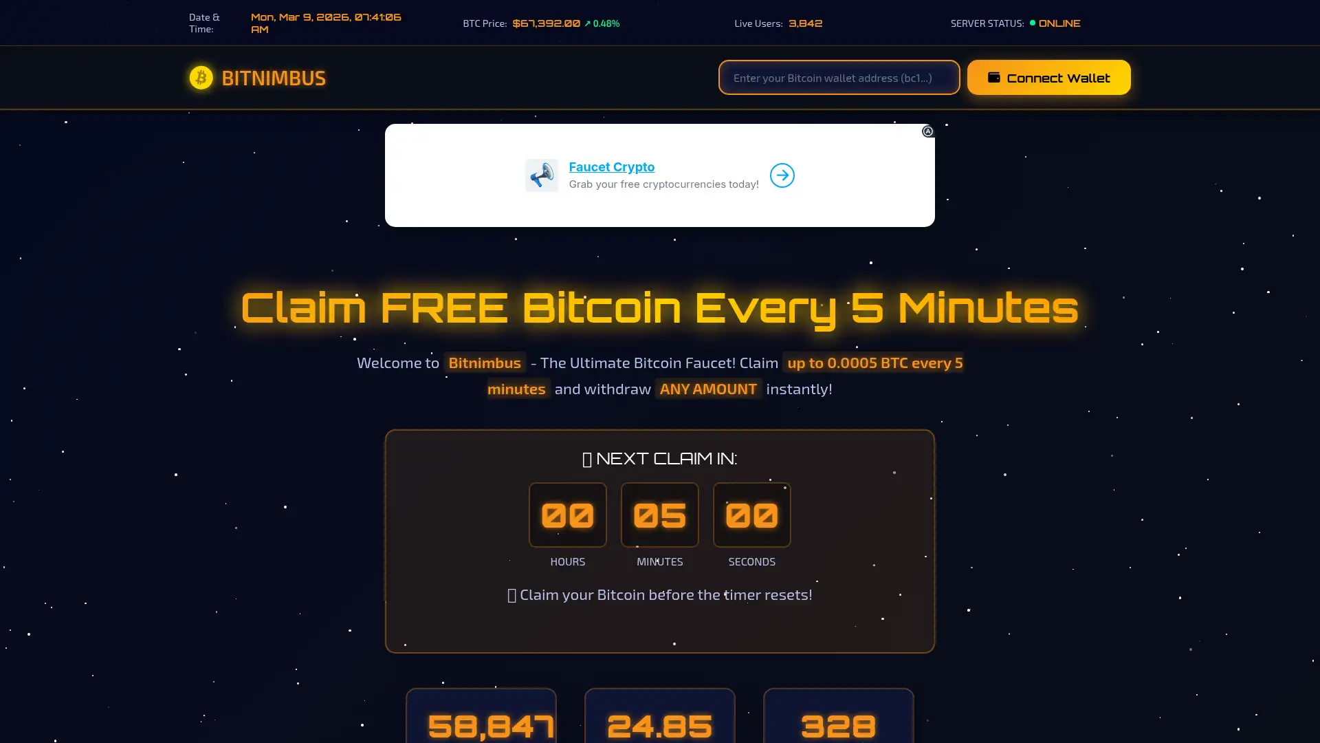 bitnimbus.space screenshot