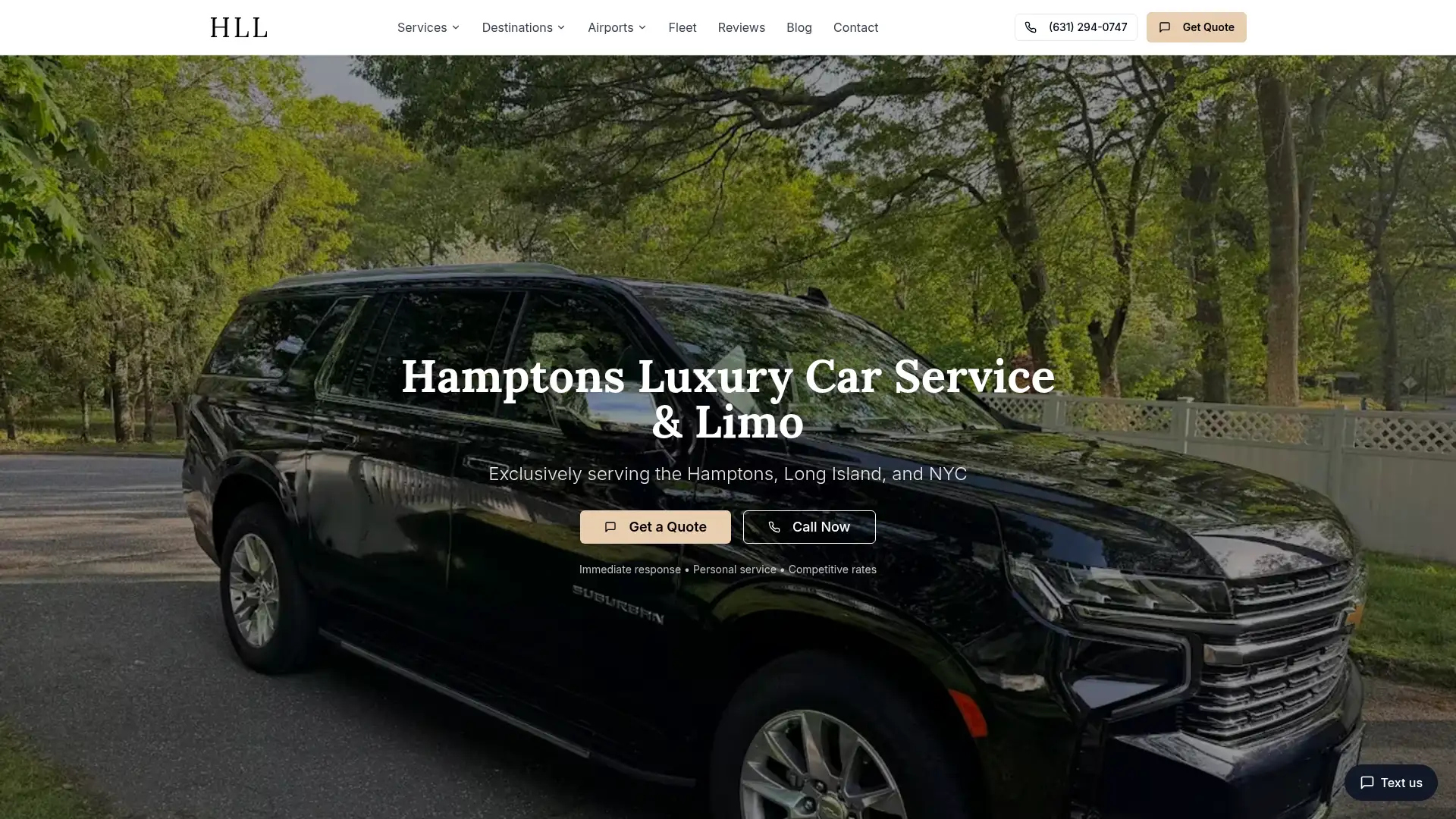 hamptonsleisurelimo.com screenshot