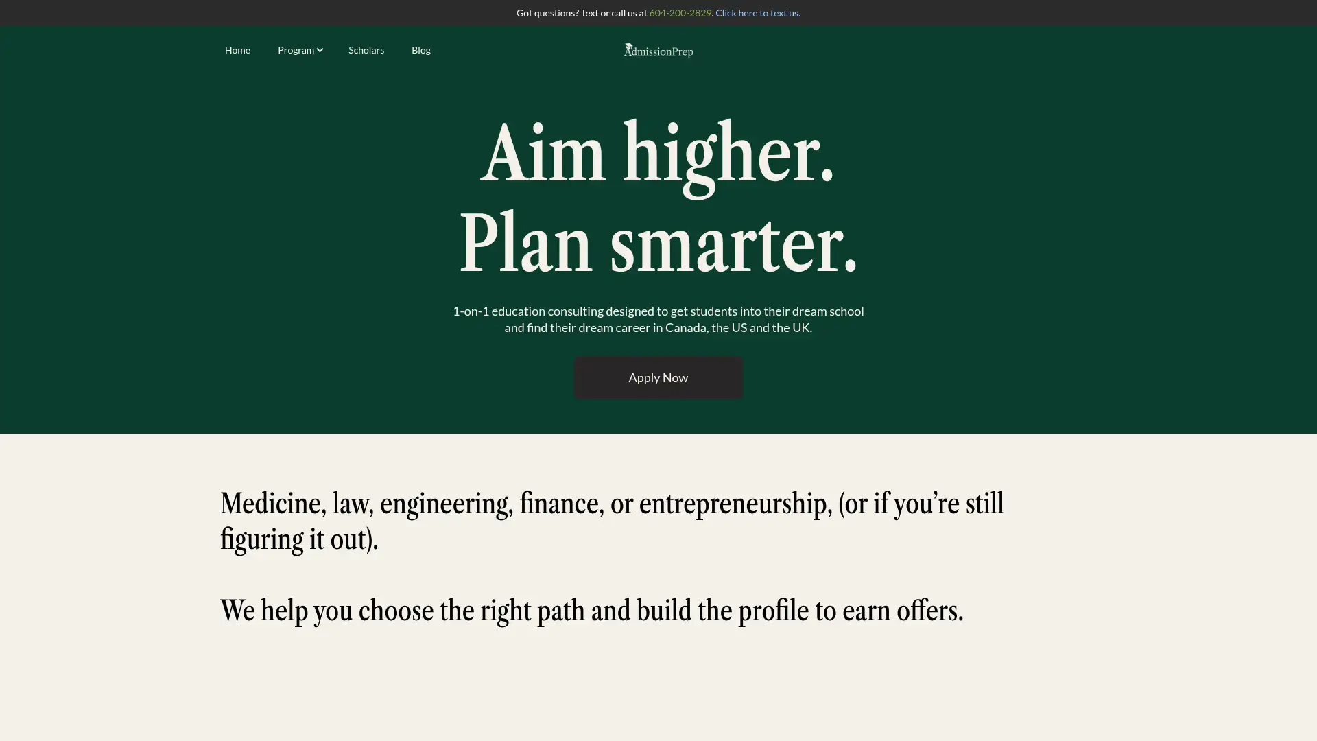 admissionprep.com screenshot