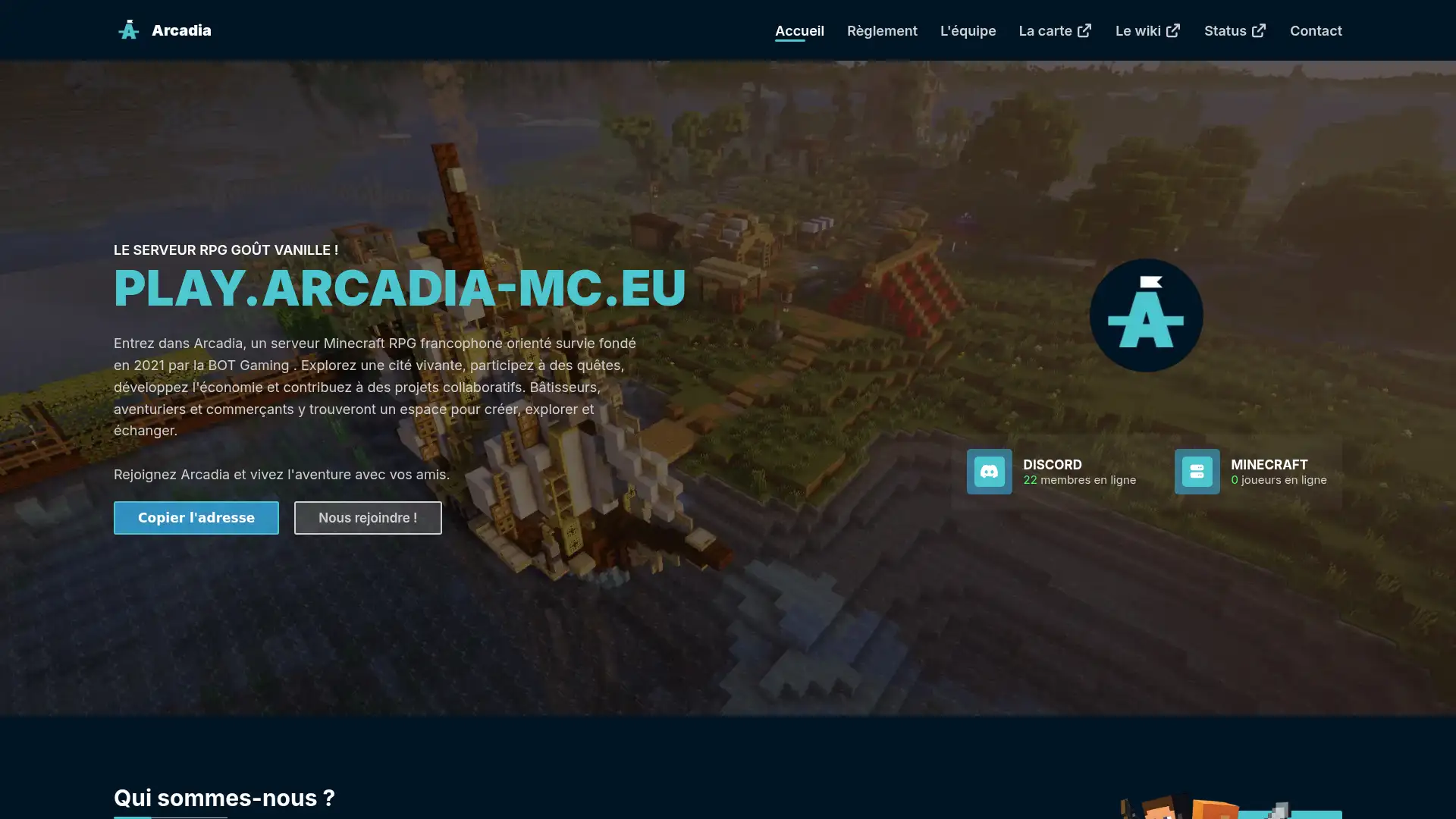 arcadia-mc.eu screenshot