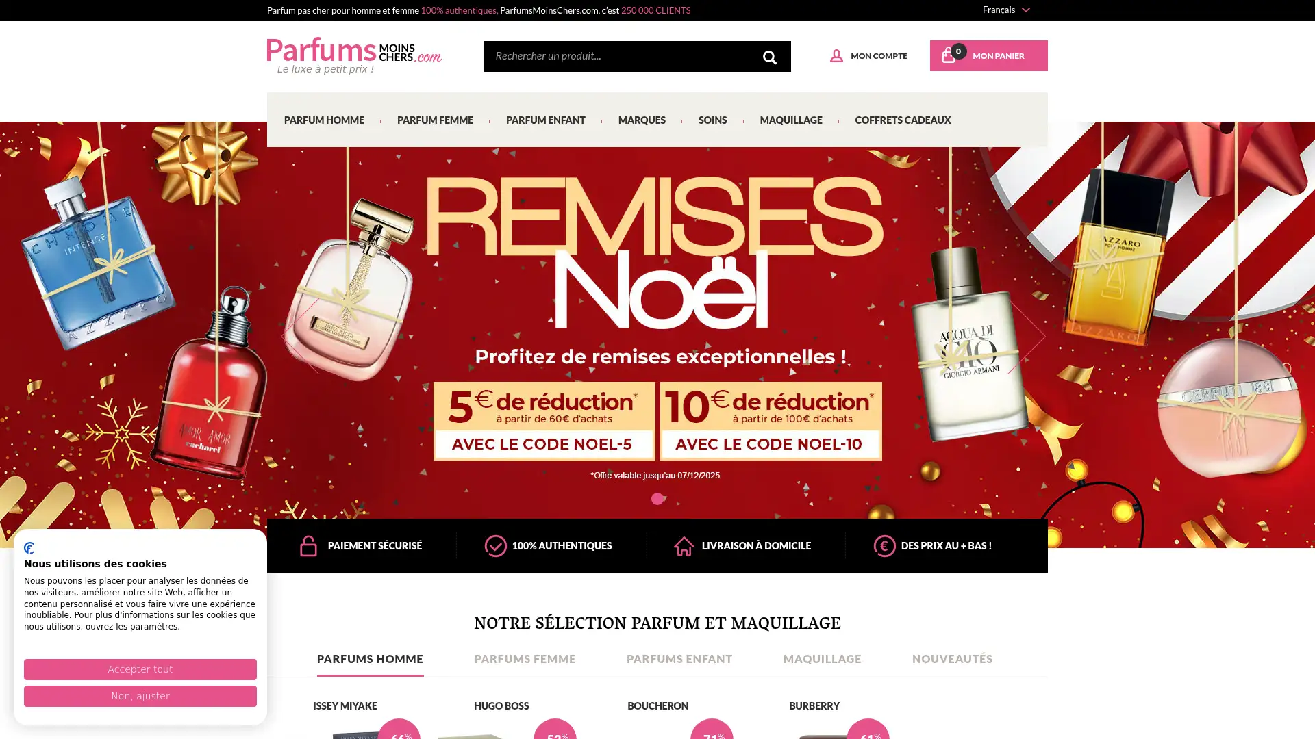 parfumsmoinschers.com screenshot
