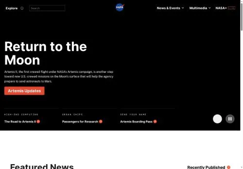 nasa.gov screenshot