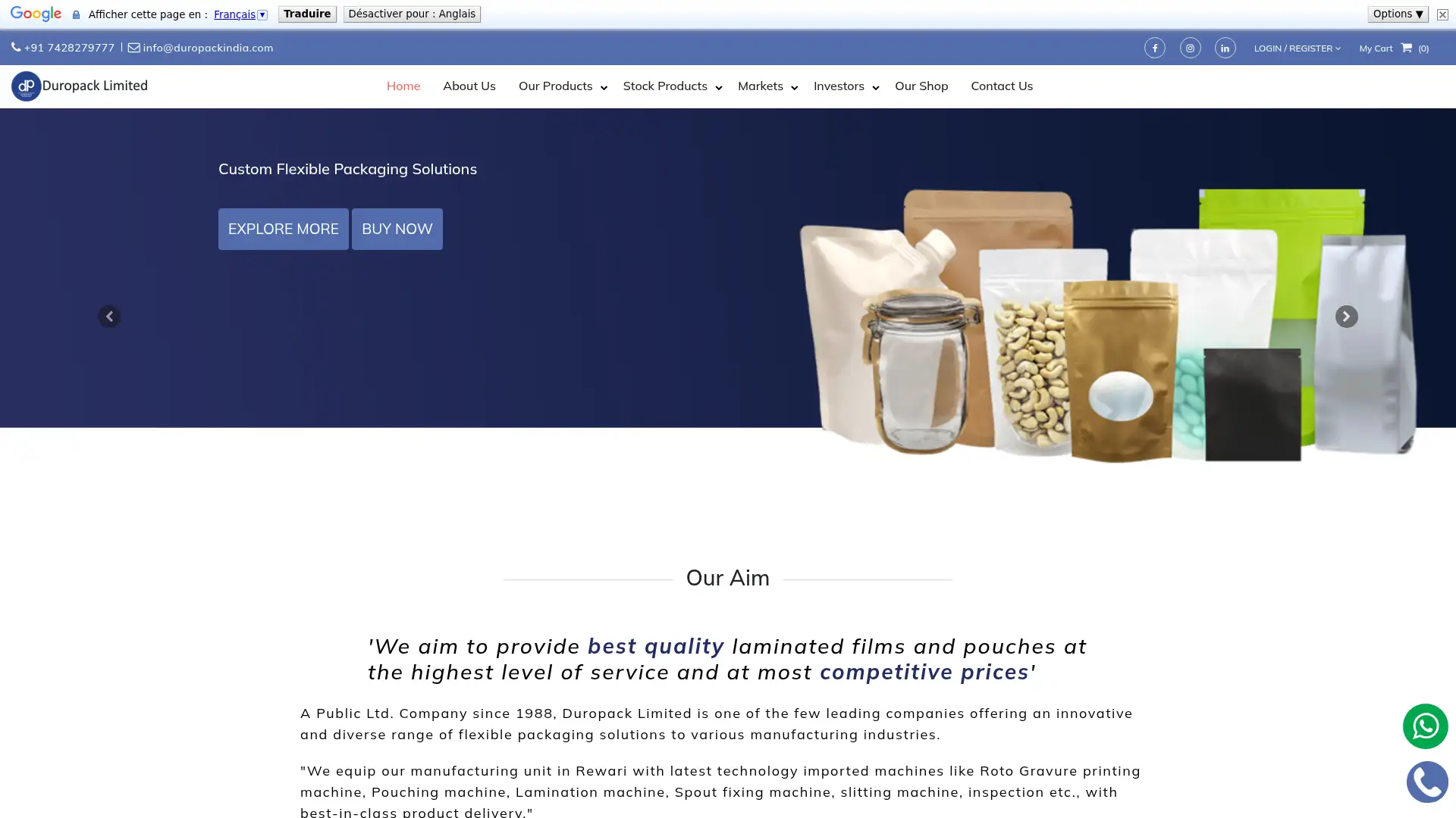 duropackindia.com screenshot