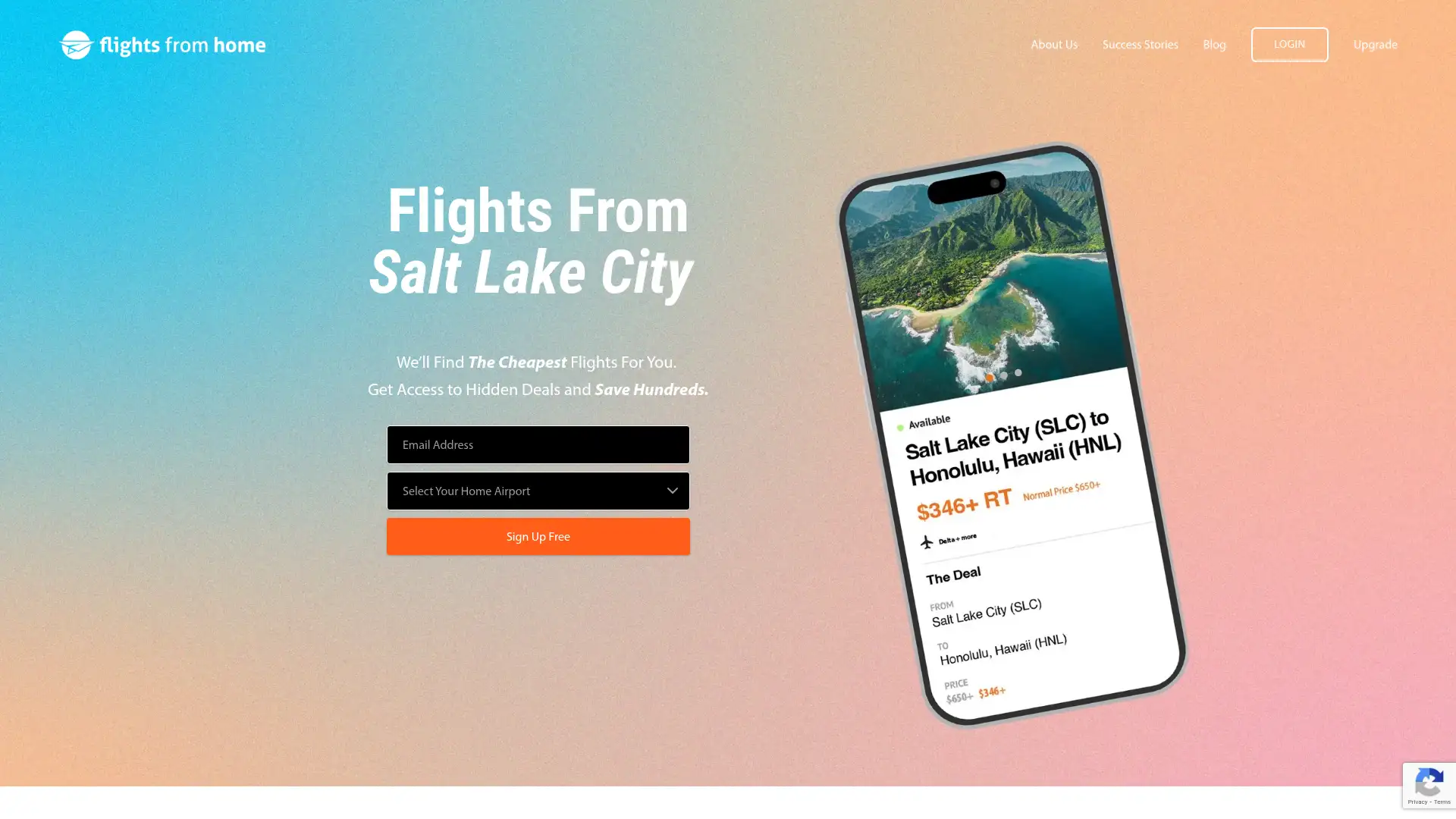 flightsfromhome.com screenshot