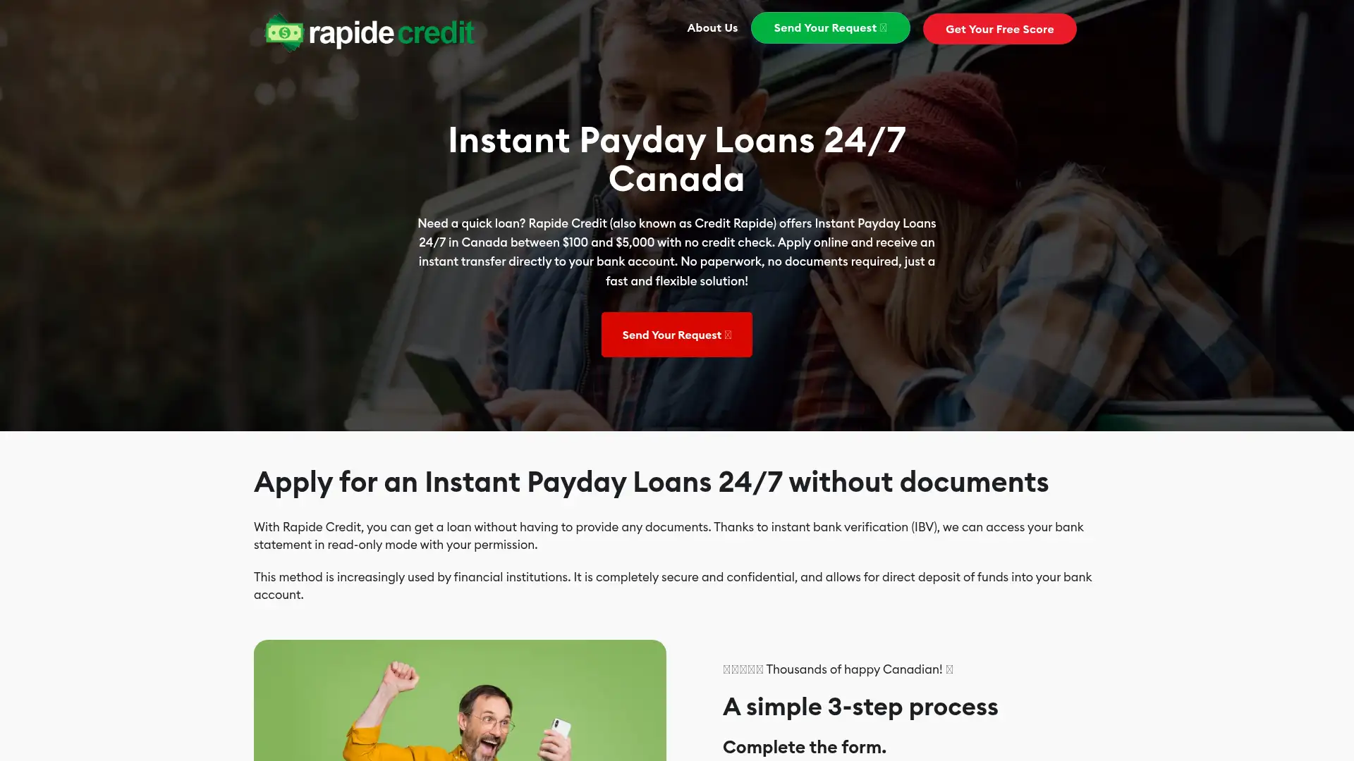 rapidecredit.ca screenshot